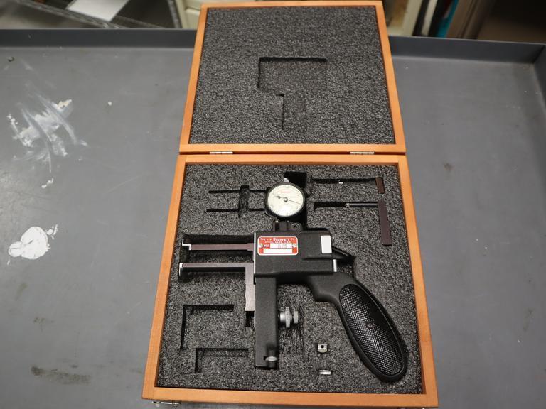 Starrett 1175 Dial Indicator Groove Gage, .375-6" Range, .0005" Graduation, In Wood Case- Auction Item