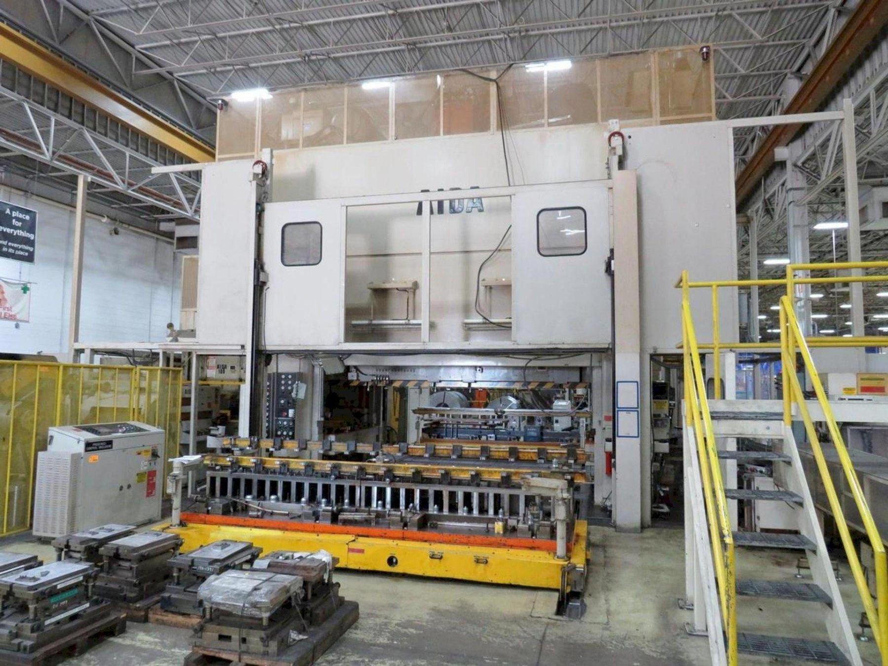 500 metric Ton Aida TMX-S2 Straight Side Double Crank Mechanical Metal Stamping Press, Year 1995