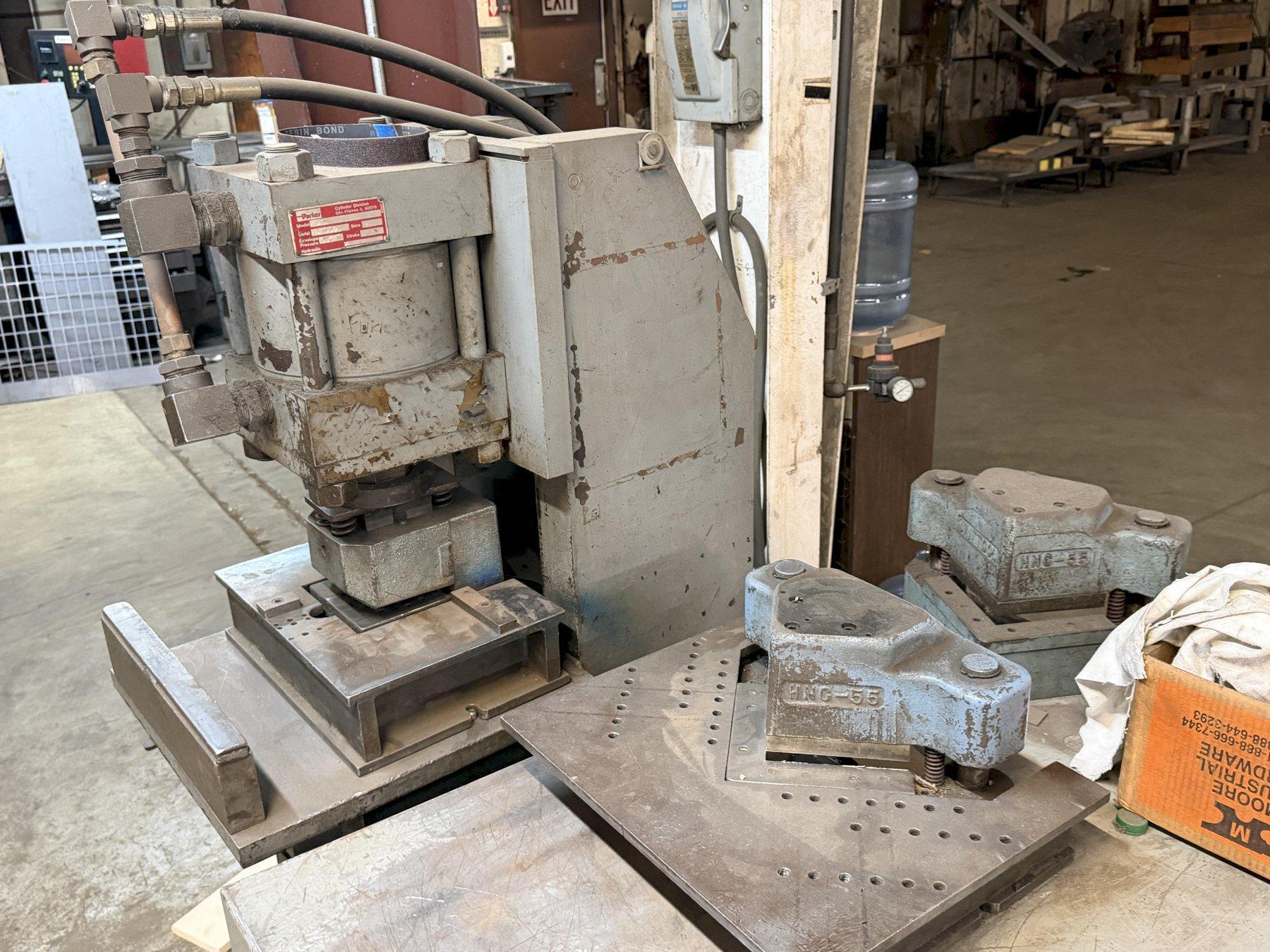PARKER C FRAME HYDRAULIC PRESS W/ NOTCHING & COPING DIES : YOBRO 26353