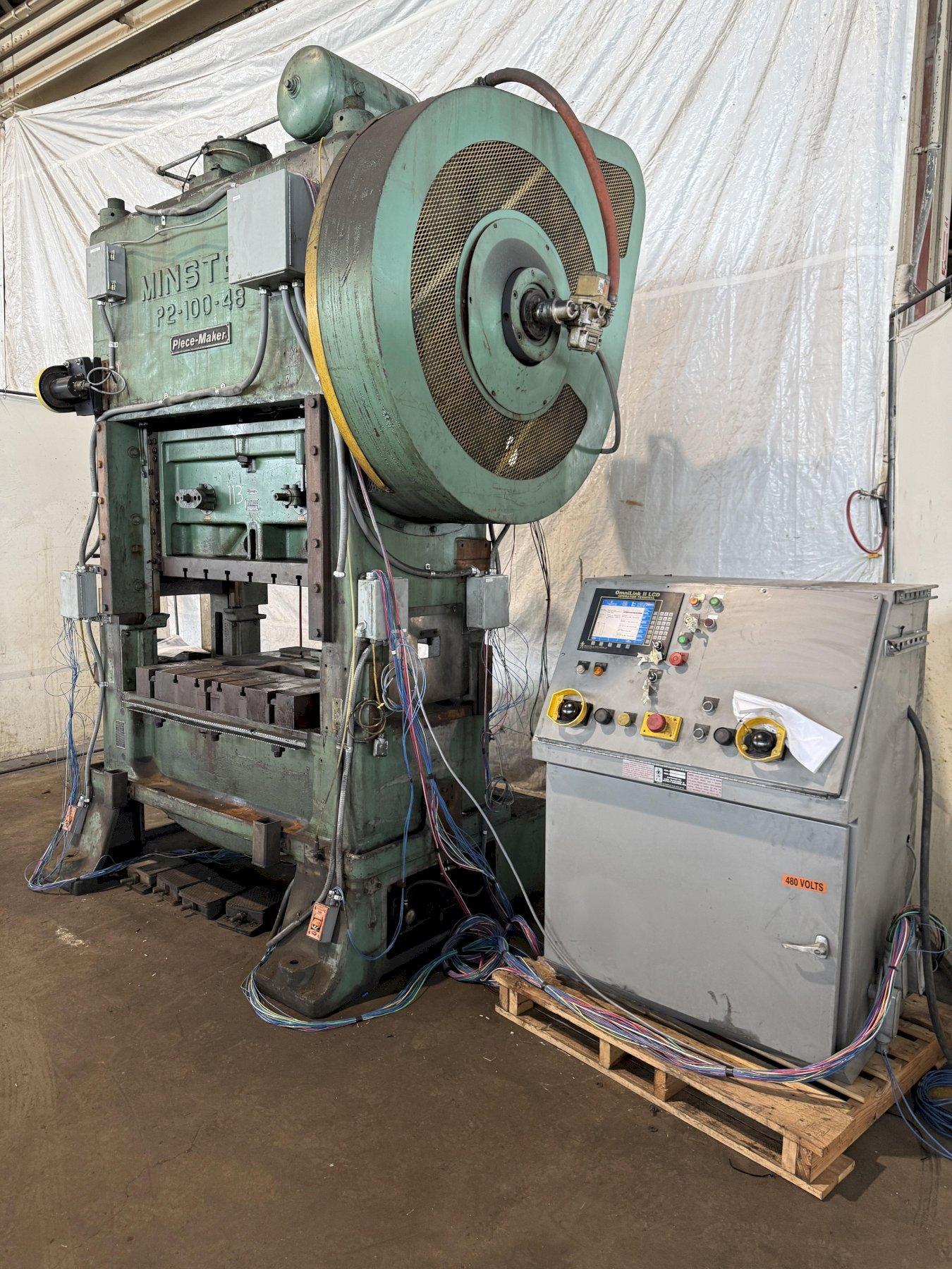 100 TON MINSTER P2-100-48 PIECE MAKER STRAIGHT SIDE HIGH SPEED PRESS. STOCK # 1004725