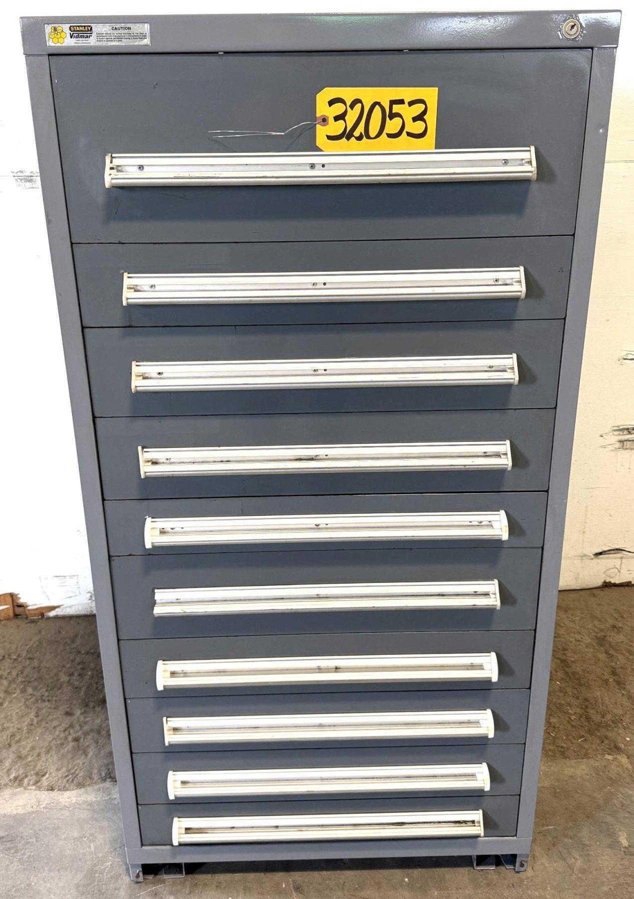 Vidmar Storage Cabinet, 10 Drawer, 30"W x 27-3/4"D x 59"H