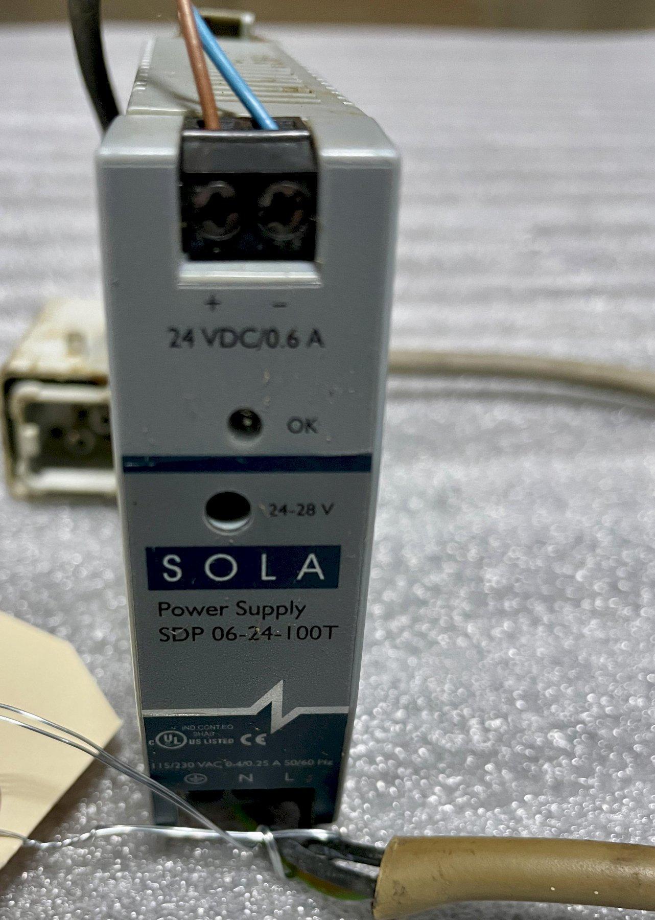 EMERSON SOLA HD LOW POWER DIN RAIL POWER SUPPLY, Model SDP 06-24-100T, 1 Output, 14.4 W, 24 VDC, 600 mA.