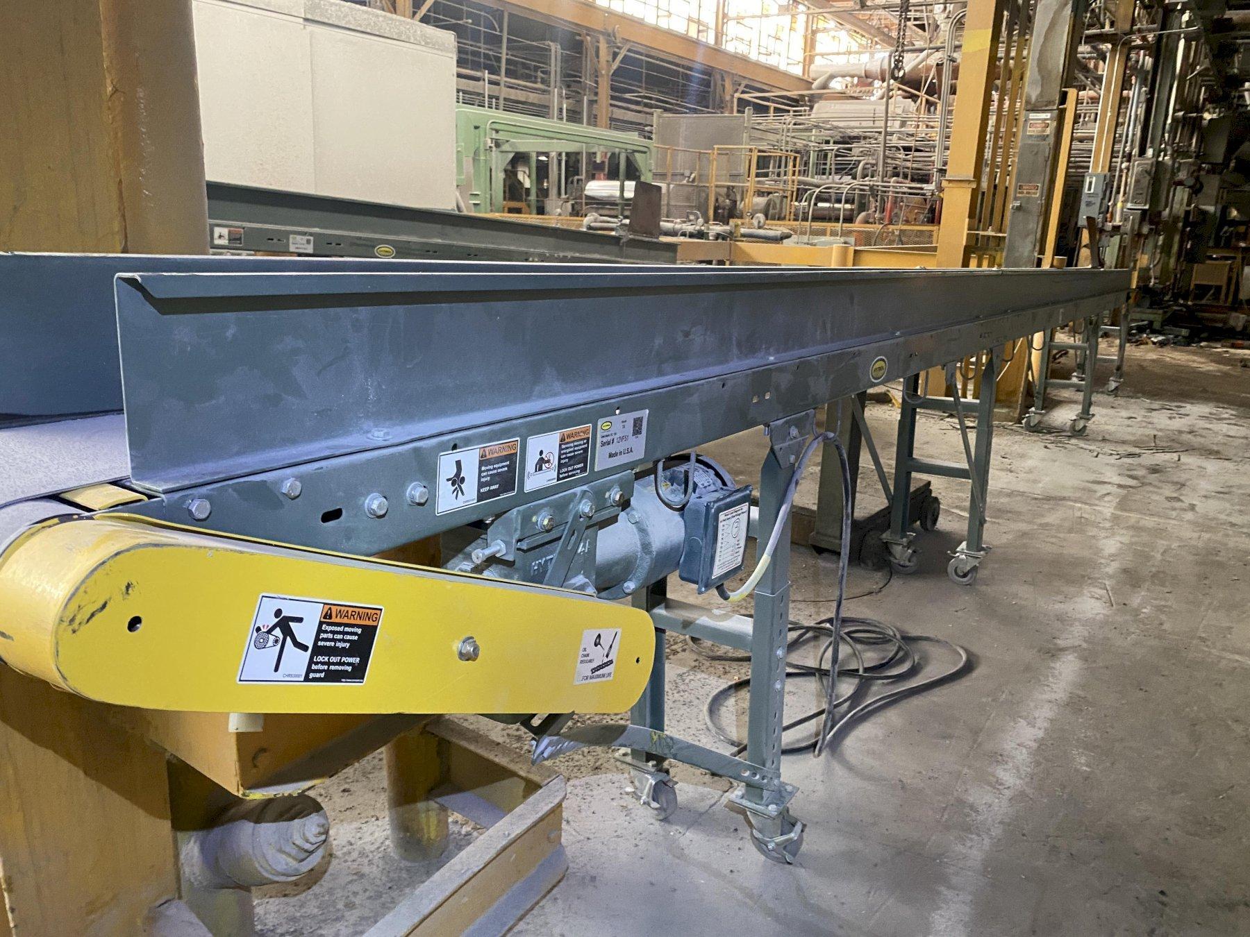 Hytrol Conveyer on Wheels 8” Belt, 28’ Long