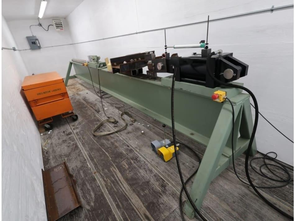 200 TON X 80" BEECHE WIRE CABLE TENSILE HYDRAULIC TEST BENCH, WITH CONTROLLER & DISPLAY: YOBRO #25186