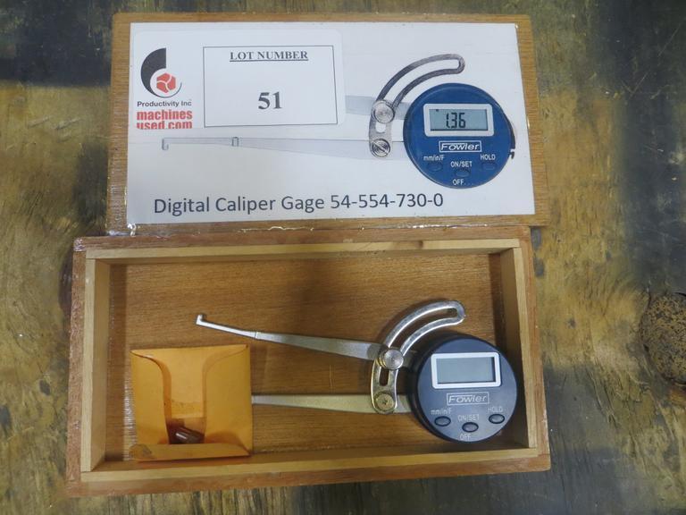 Fowler Digital Caliper Gage 54-554-7030-0 w Wood Box- Auction Item