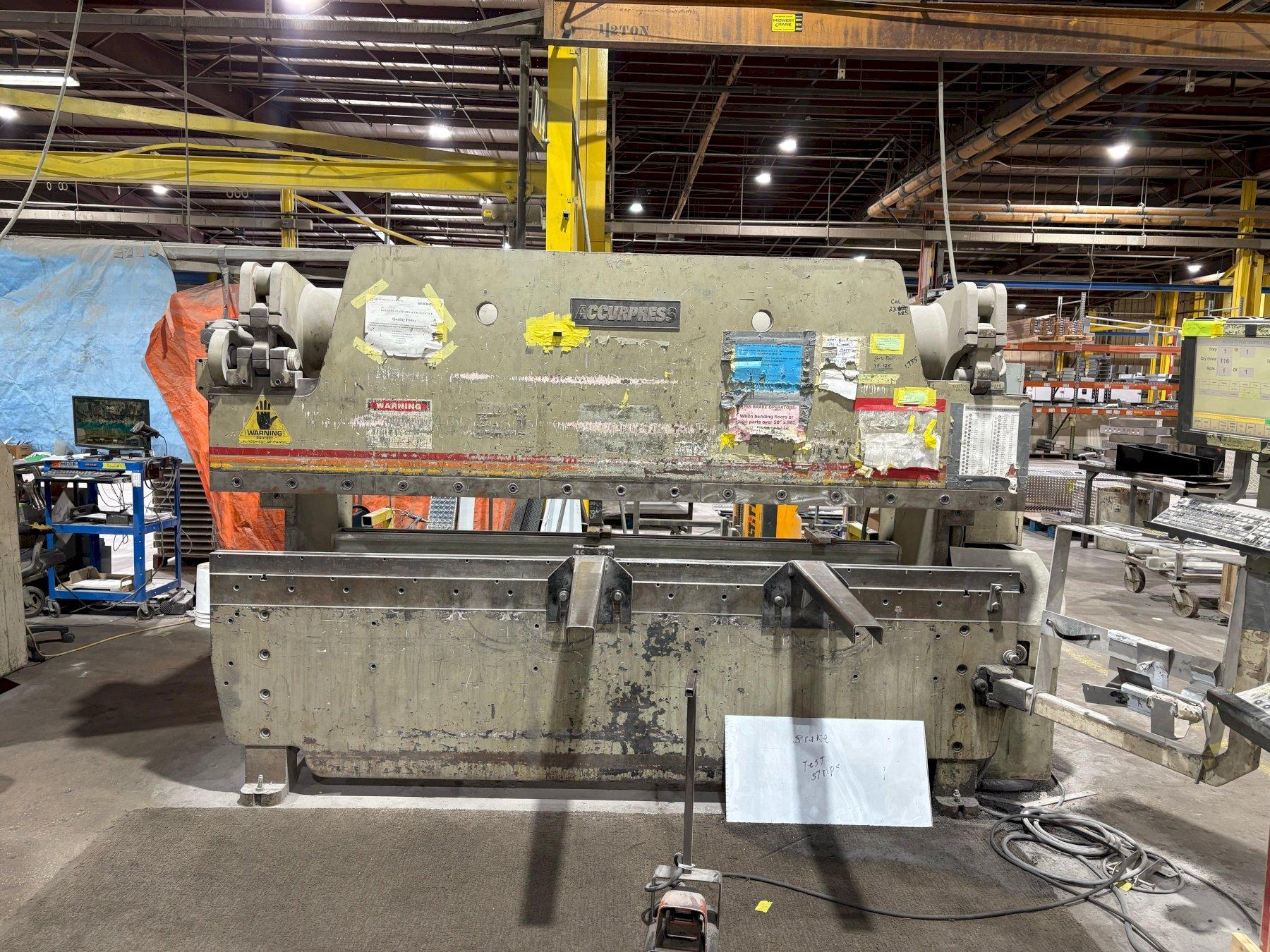 1 - PREOWNED ACCURPRESS PRESS BRAKE 100 TON X 10', MODEL # 710010, S/N: 5742