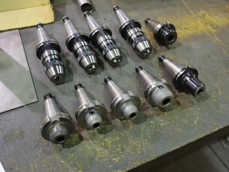 CT40 Taper Tool Holders: (4) Nikken NPU-13 Keyless Drill Chucks, (6) End Mill Holders- Auction Item