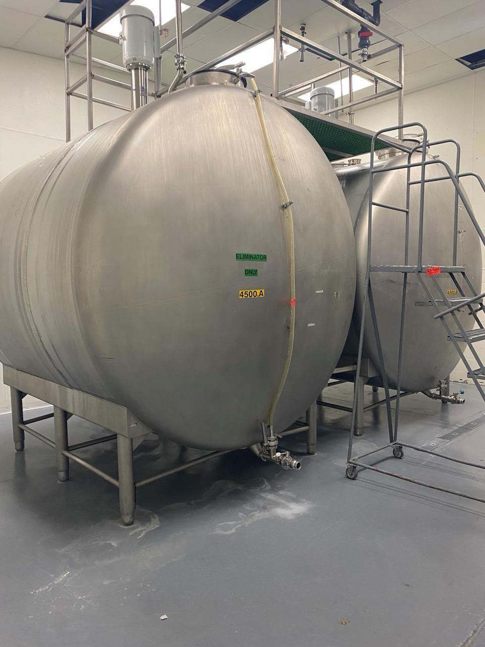 4,500 Gallon Trinity Industries Stainless Steel Holding Tank, 1991 – Admix Rotosolver High Shear Mixing System