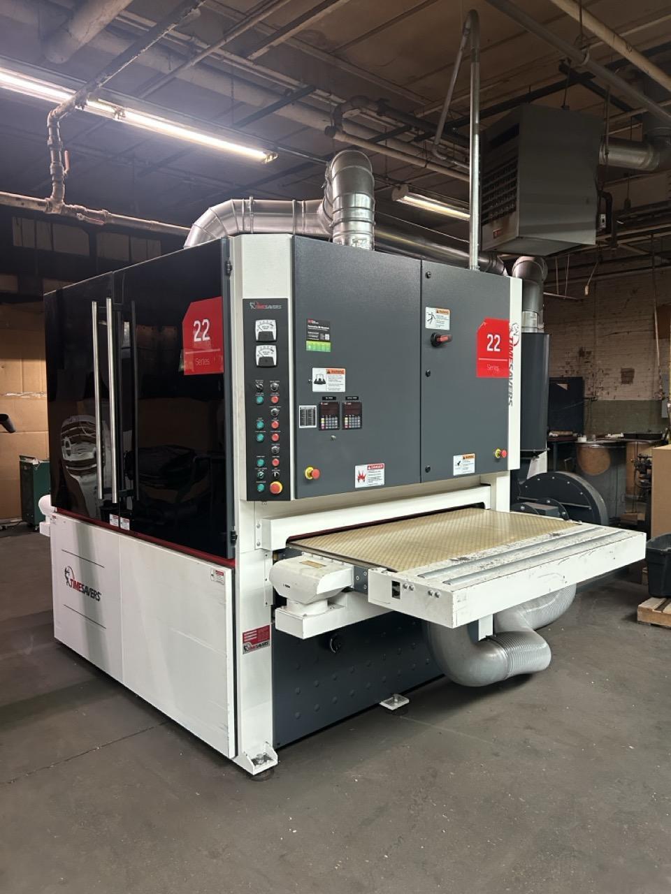 52″ Timesavers 2211-05-9 Wide Belt Rotary Brush Deburring Machine, 2024 – Low Hours, Dust Collector, Extra Brushes