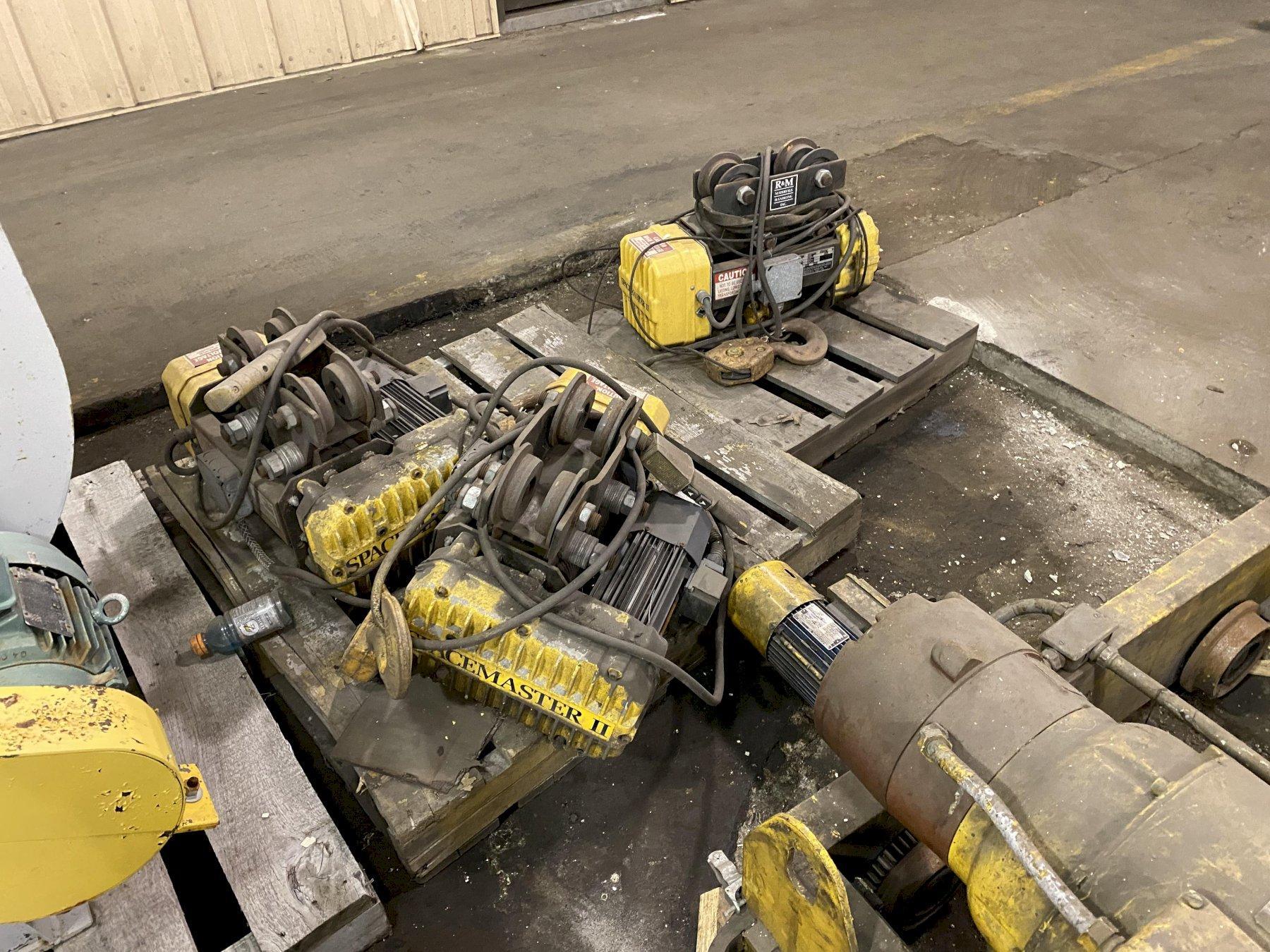 1 TON R & M UNDER HUNG CABLE HOIST. STOCK #0315922