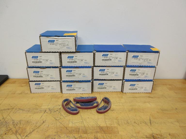 Norton 1/2" x 12" 40 Grit (7) & 1/4" x 12" 120 Grit (6) File Belts (NEW IN BOX) - Auction Item