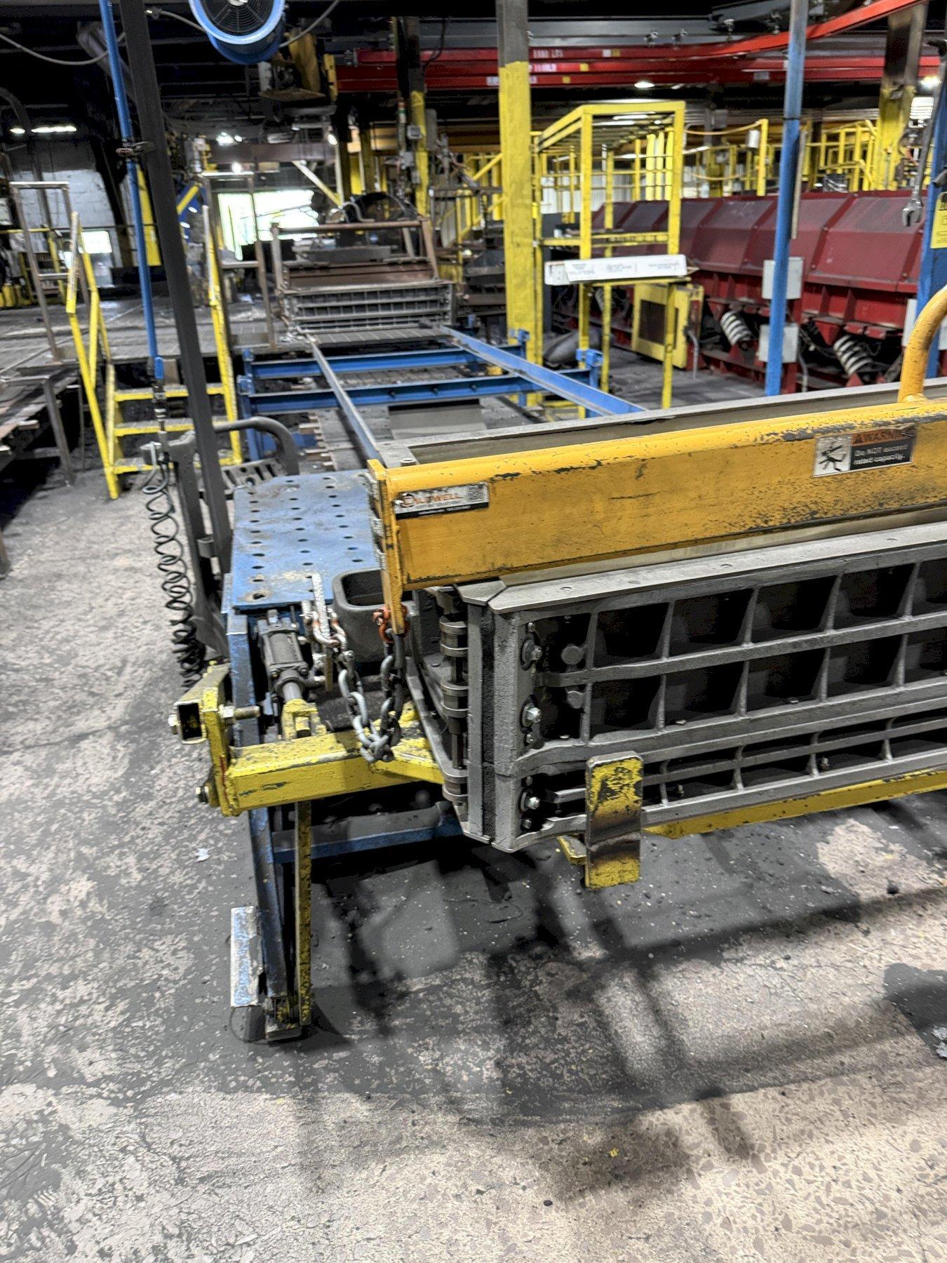 air operated mold pallet line with air dump and air return, carts