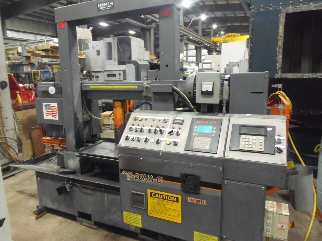 HEM DC-20HA DUAL COLUMN HORIZONTAL BANDSAW, 20" x 20",  72-400 SFPM, 2007