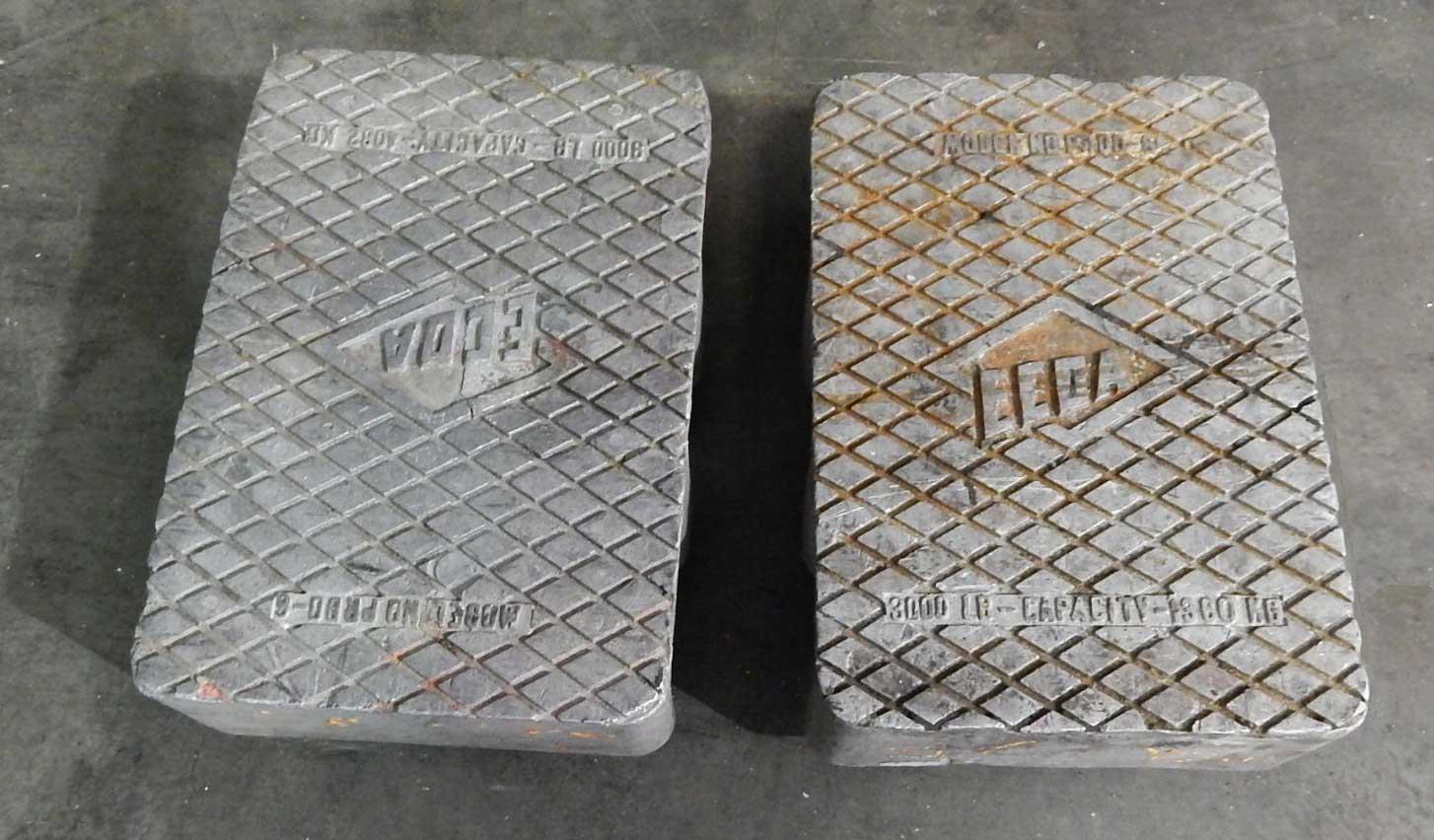 ECOA ALUMINUM MACHINE SKATES, (1) each: Capacity 3000 LBS and 9000 LBS.