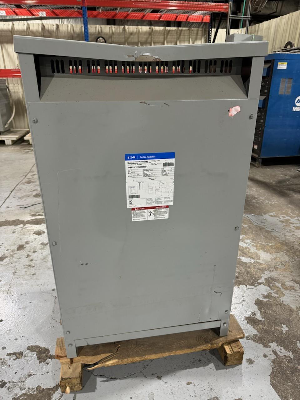 1 - PREOWNED CUTLER HAMMER 112.5 KVA TRANSFORMER, MODEL #: V48M28F12CUEEESLS47, S/N: J08M06170