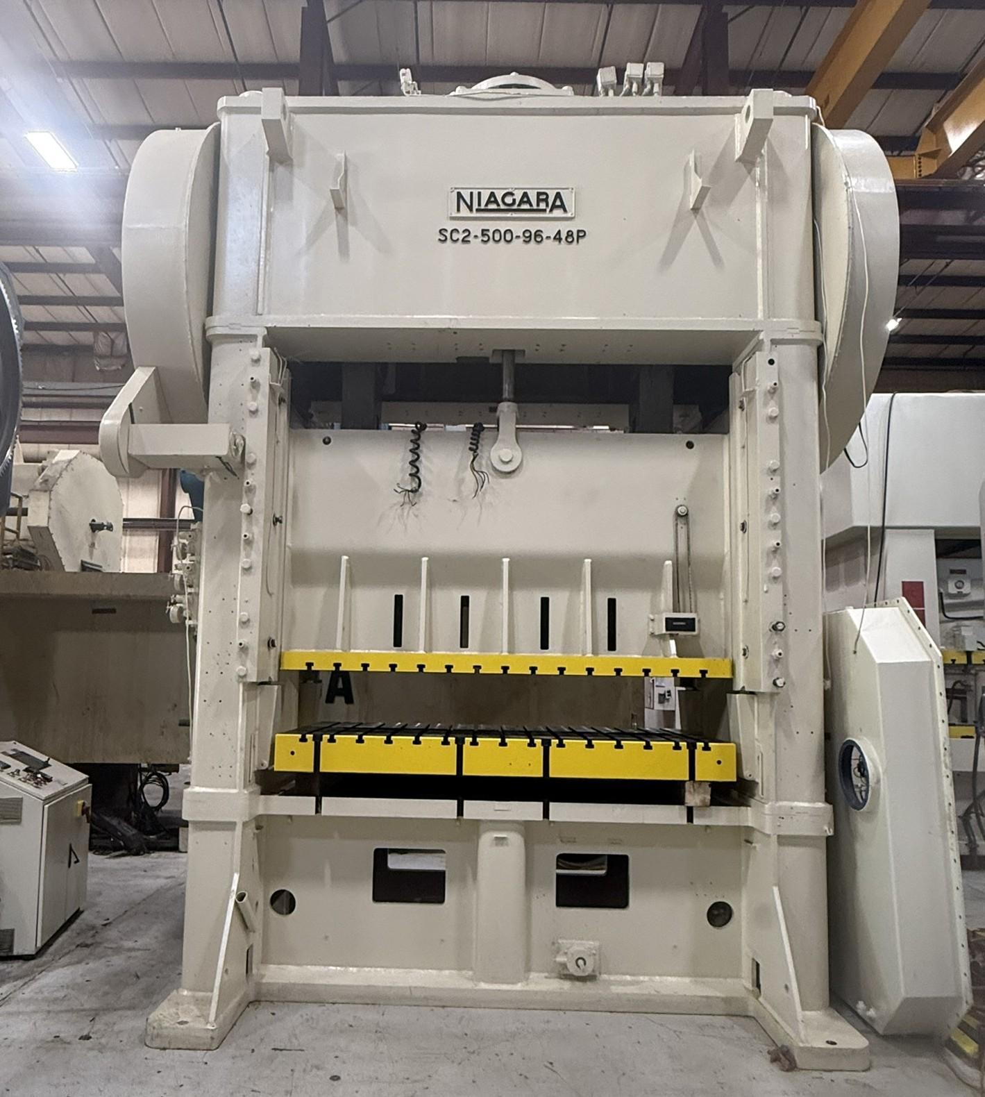 500 ton Niagara SC2-500-96-48P Straight Side Mechanical Metal Stamping Press For Sale - Full Rebuild Completed!