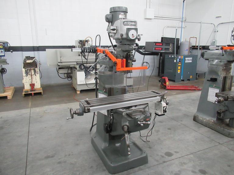 Bridgeport 2J Vertical Knee Mill, Mitutoyo 2-Axis DRO, Quill Scale, Power Table Feed