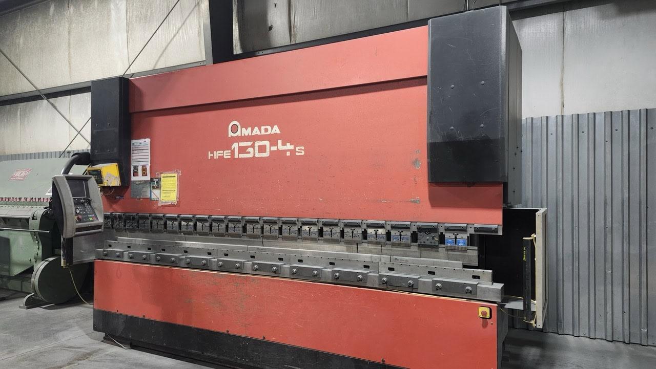144 Ton x 14′ Amada HFE 130-4S Hydraulic Press Brake, 2001 – Light Curtains