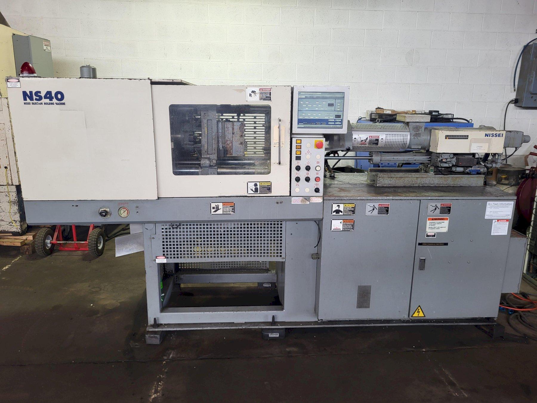 Nissei Used NS40-5A Injection Molding Machine, 44 US Ton, 2.2 oz., 460V, yr. 2004/05 (2) Available