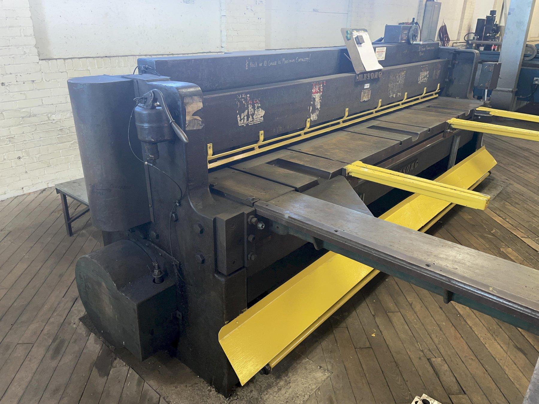 Wysong 10' x 10 Gauge Power Squaring Shear, Mdl. 1010-RD