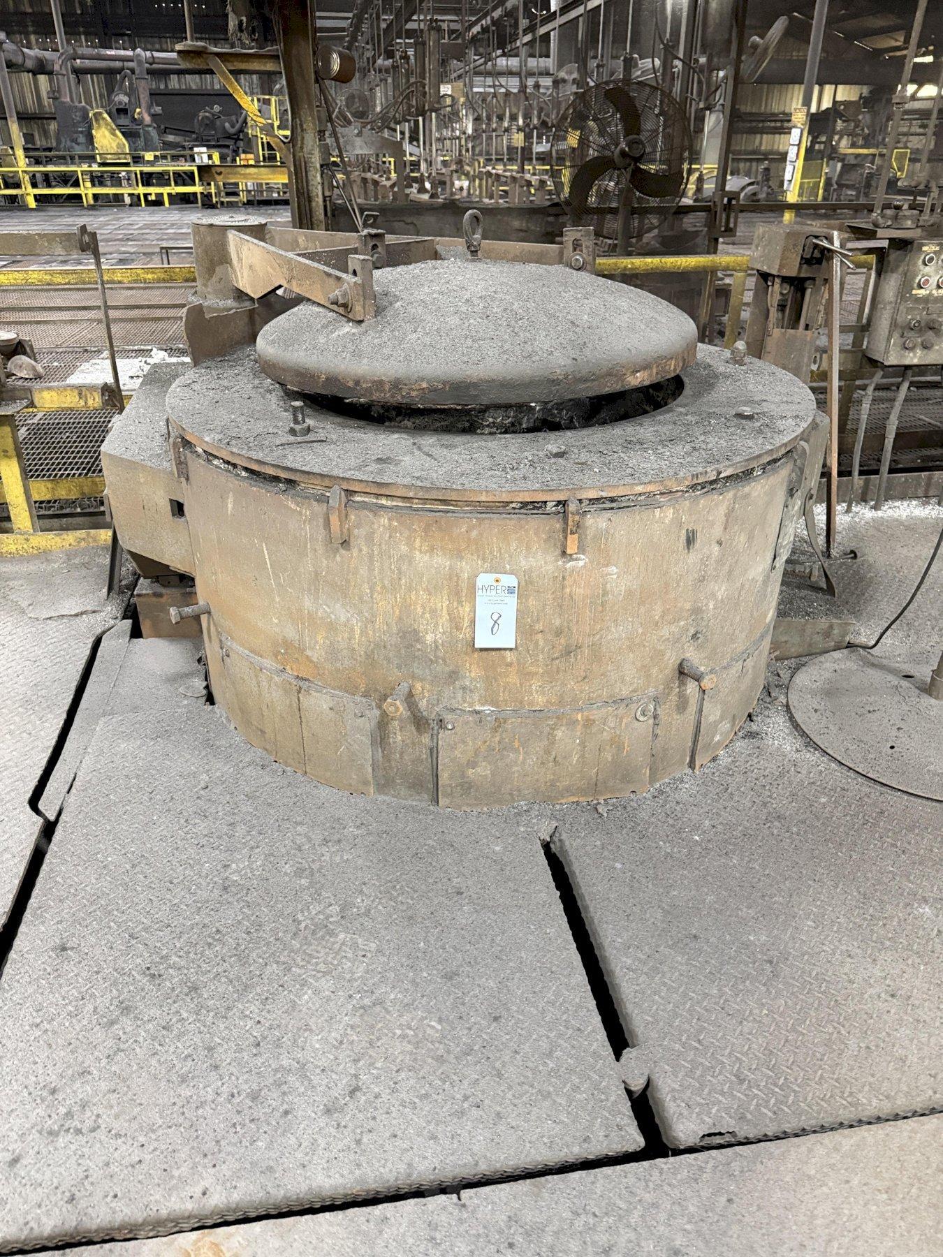 Inductotherm 4 ton steel shell furnace with stand and cables
