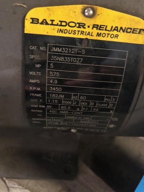 5 HP MOTOR AND GOULD PUMP MODEL 374957, SIZE 5-15/16