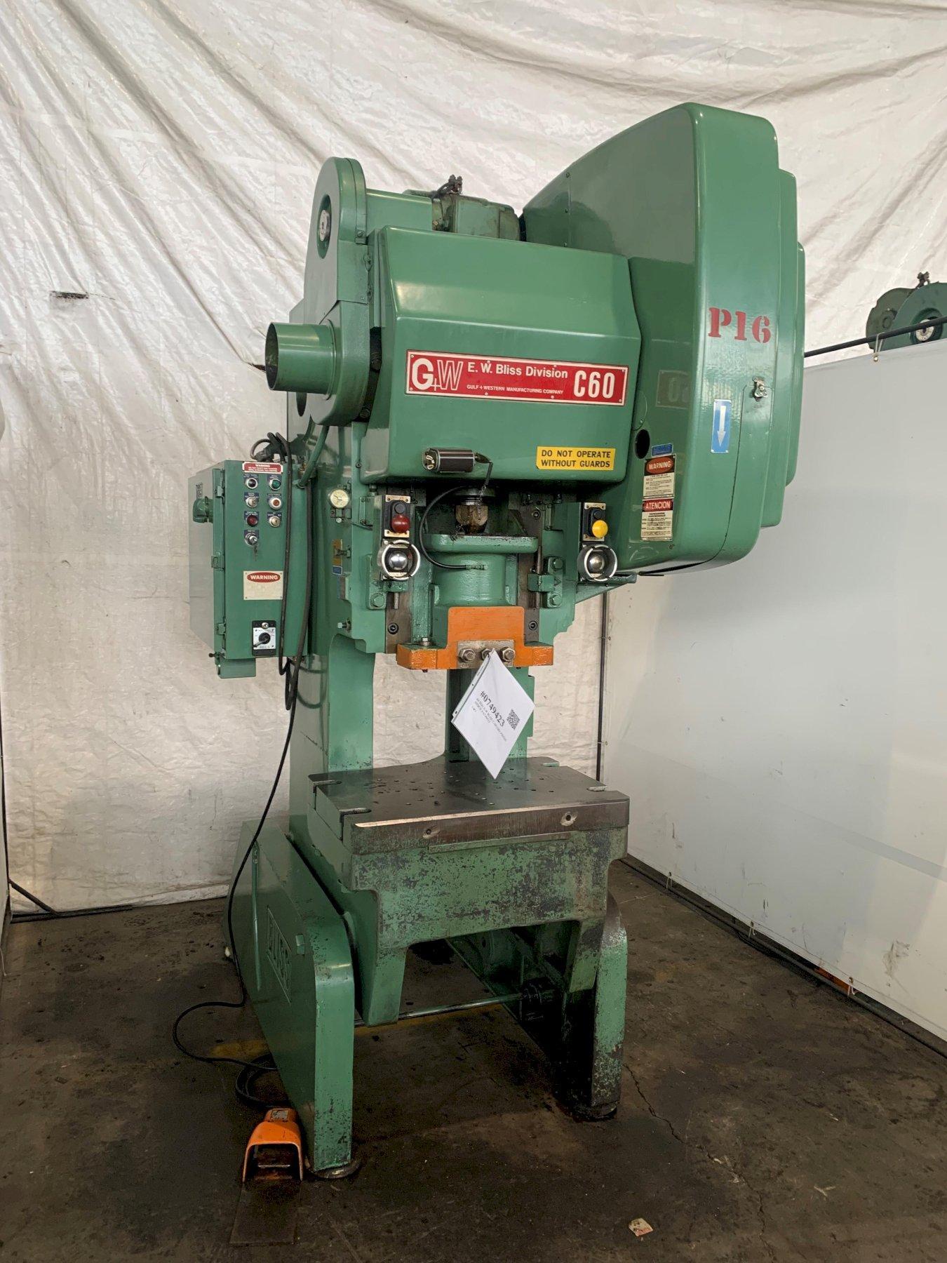 60 TON E-W BLISS C-60 OBI PRESS. STOCK # 0749423