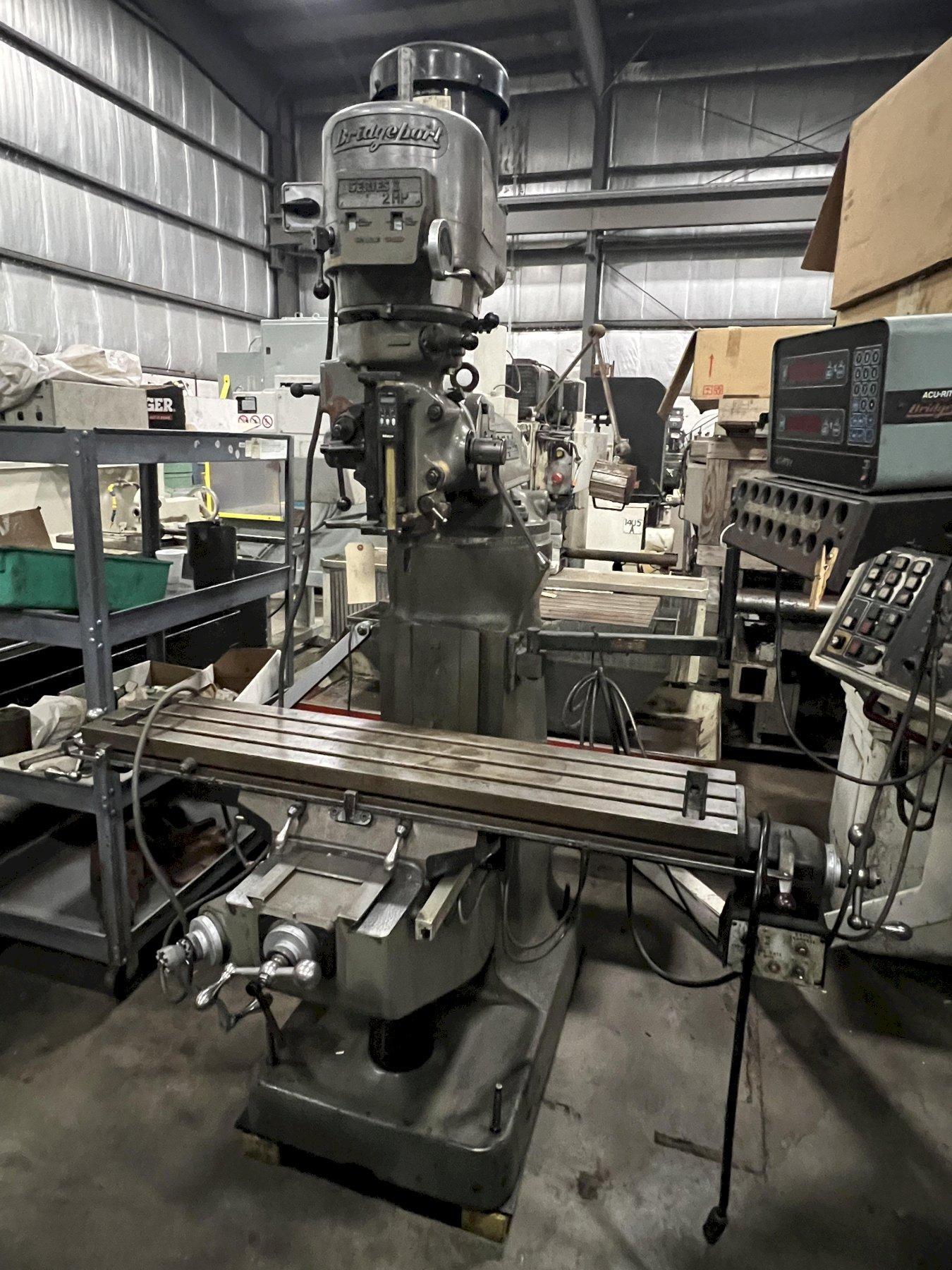 BRIDGEPORT SERIES 1 VERTICAL MILL, VARIABLE SPEED HEAD, 2 HP, POWER FEED/ RAPIDS, DRO, 1984