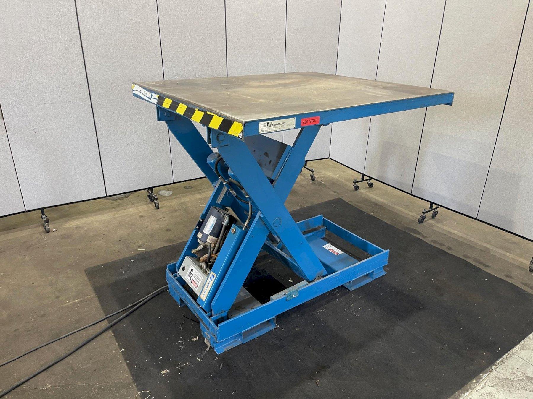 48" X 48" ADVANCE PRODUCTIONS TOOLS ELECTRIC LIFT TABLE: STOCK #76713