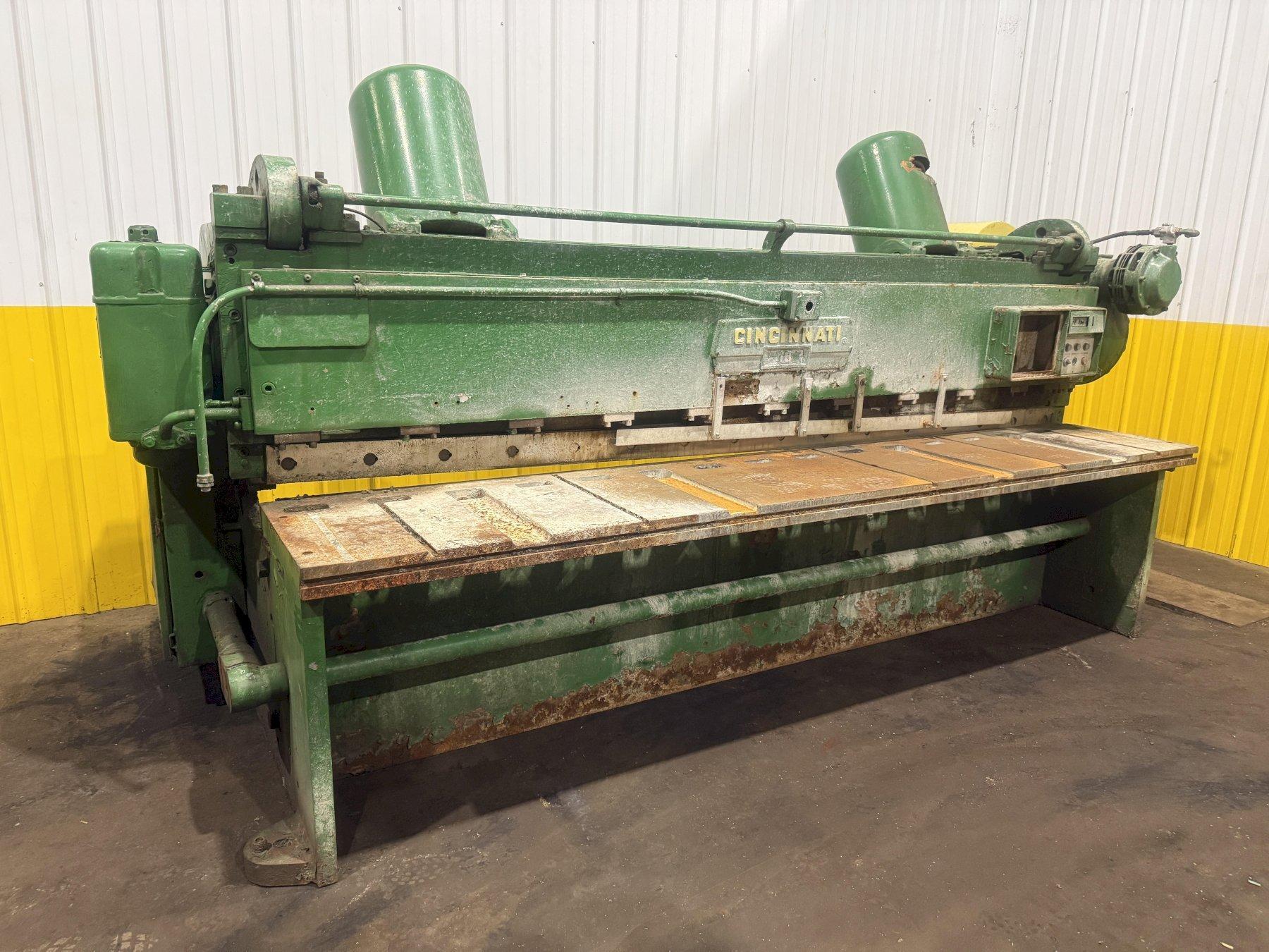 10' X 1/4" CINCINNATI MODEL #1810 MECHANICAL POWER SHEAR, FOR PARTS : YOBRO 26371