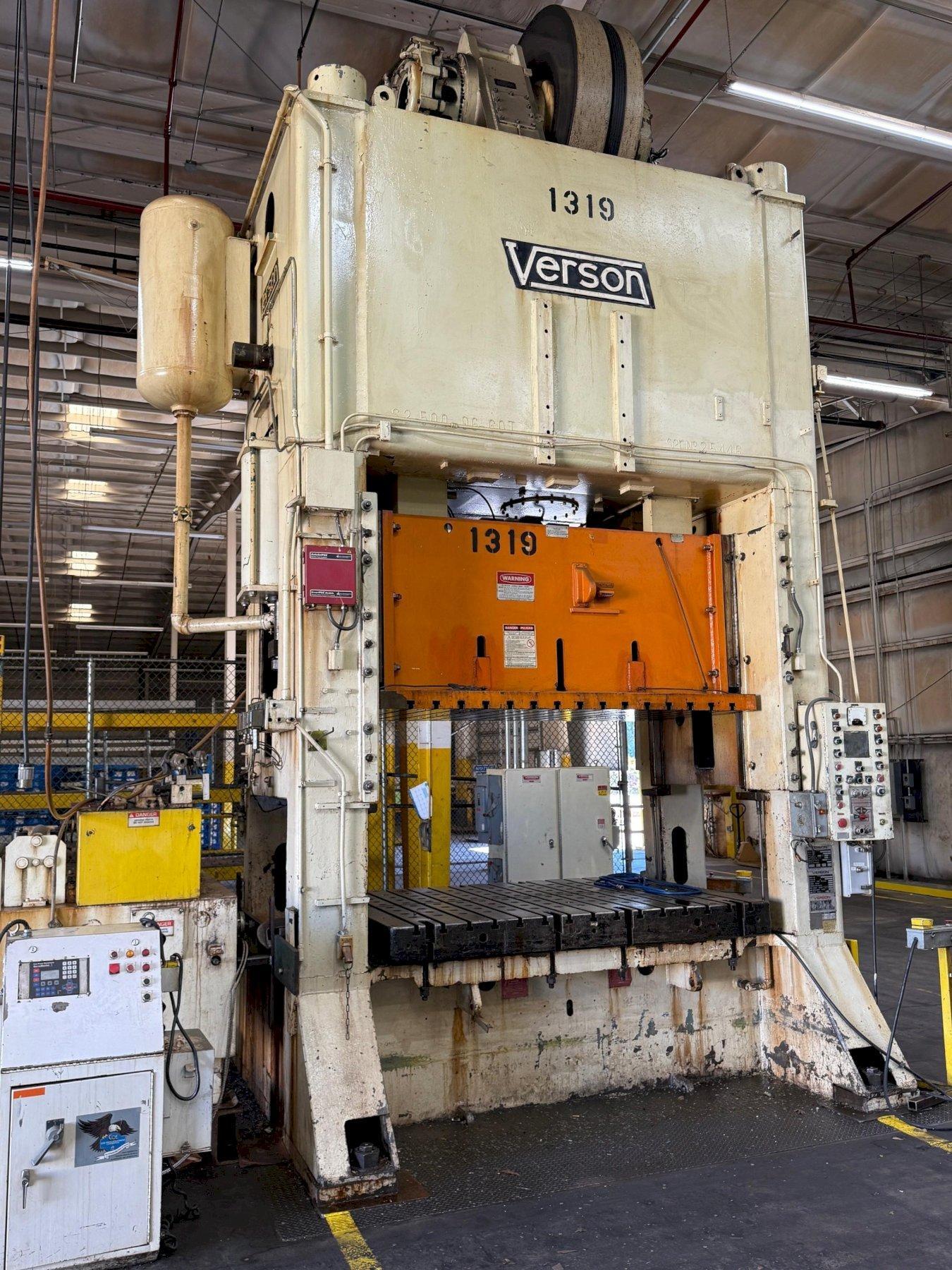 500 ton Verson S2-500-96-60T Straight Side Mechanical Stamping Press For Sale