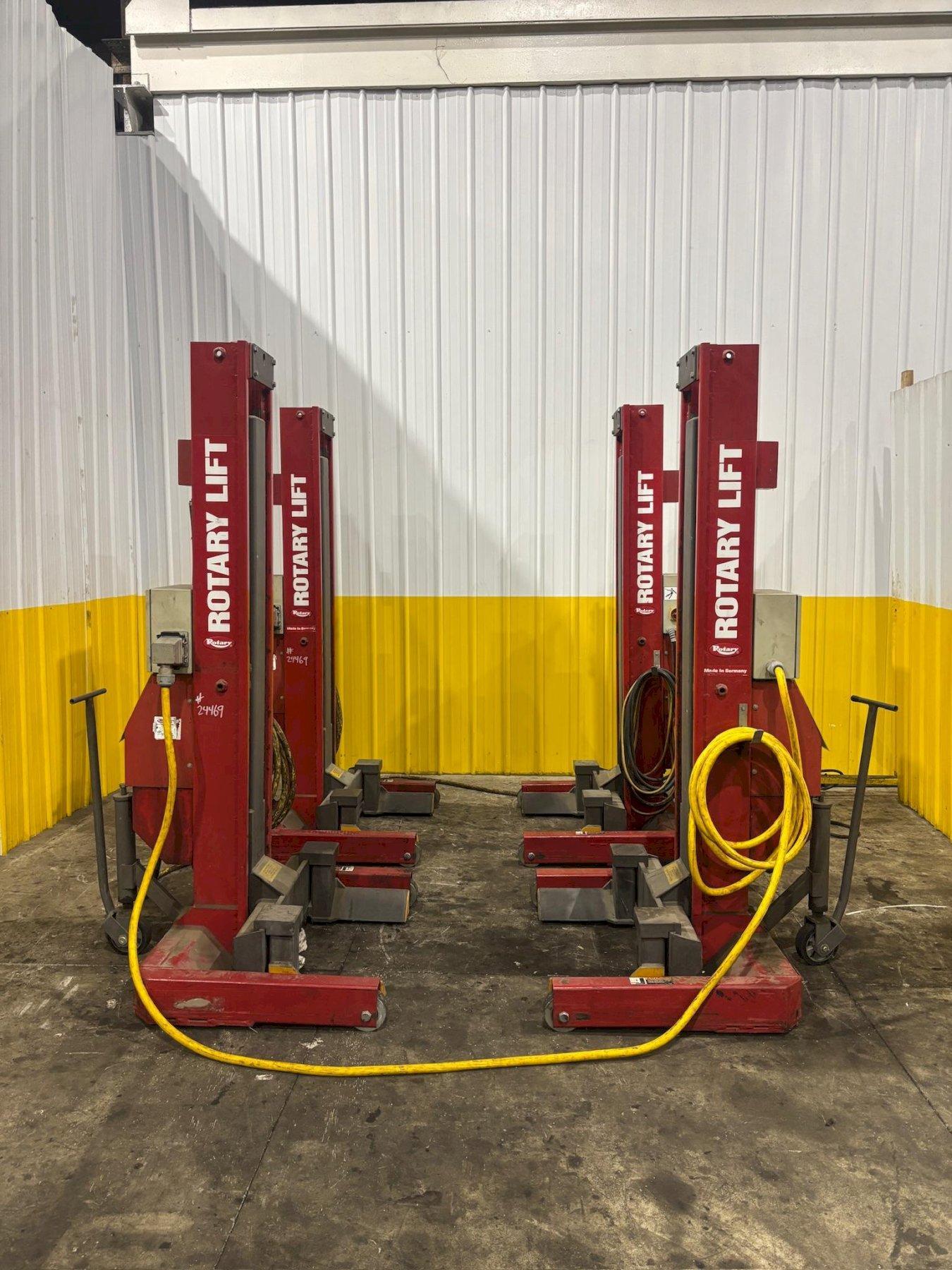 (4) 15,000 LBS ROTARY MODEL #HP415-100 HEAVY DUTY MOBILE COLUMN LIFT JACKS: YOBRO #24469
