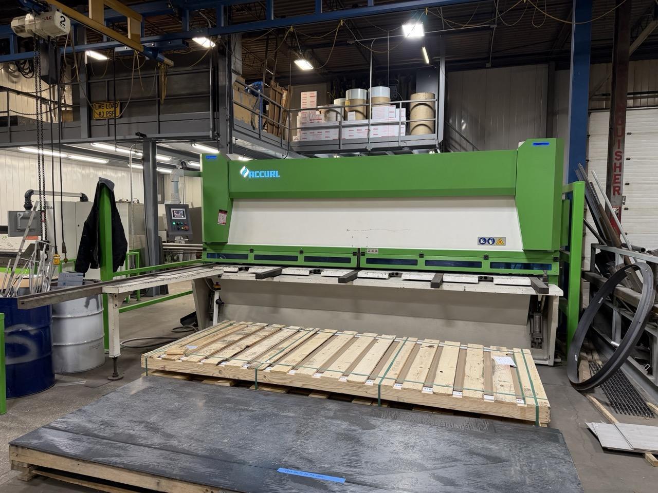 1/2″ x 13′ Accurl MasterCut CNC Shear, 2021 – with sheet supports