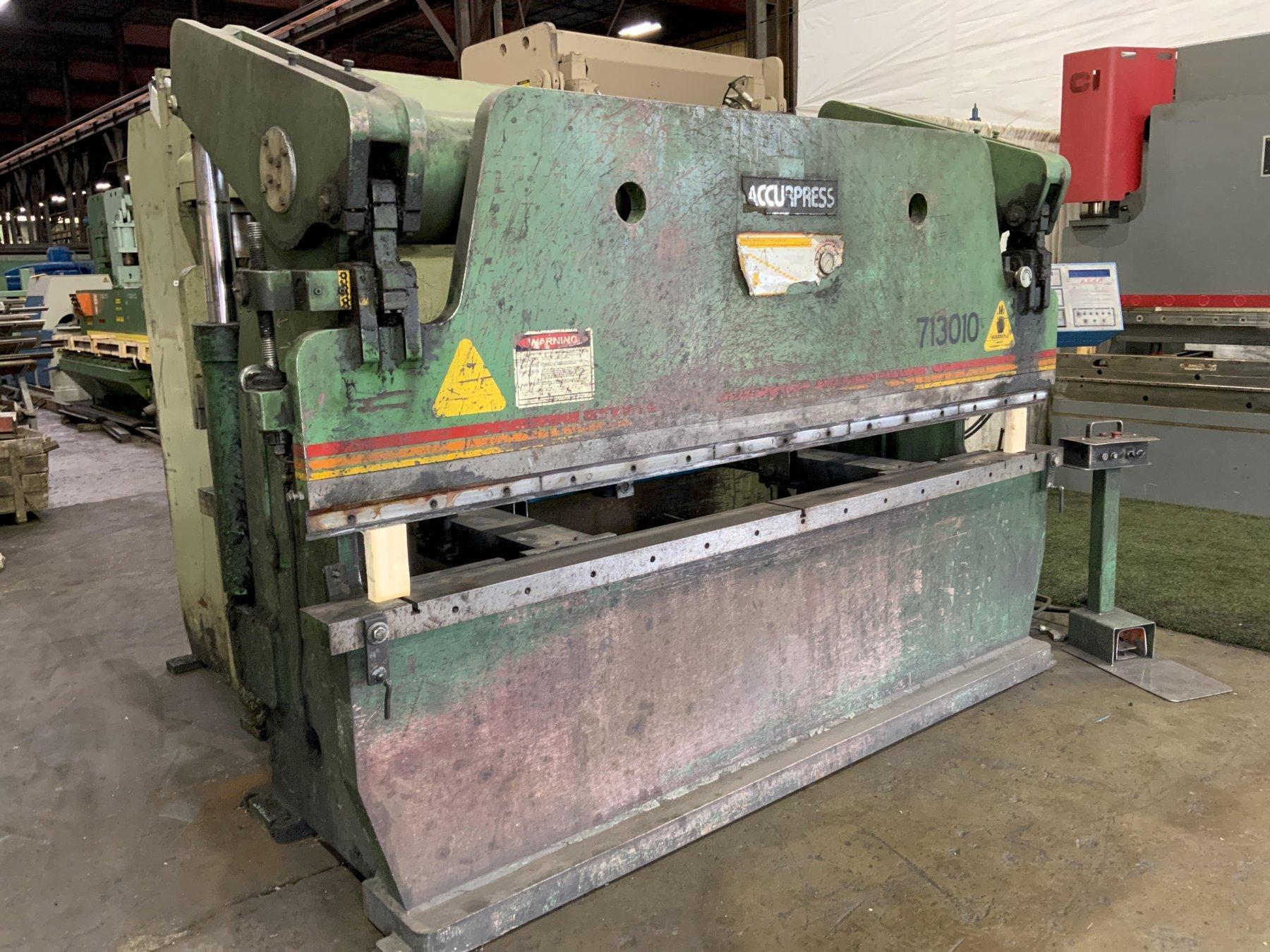 130 TON X 10' ACCURPRESS MDL 713010 HYDRAULIC PRESS BRAKE: STOCK #81217