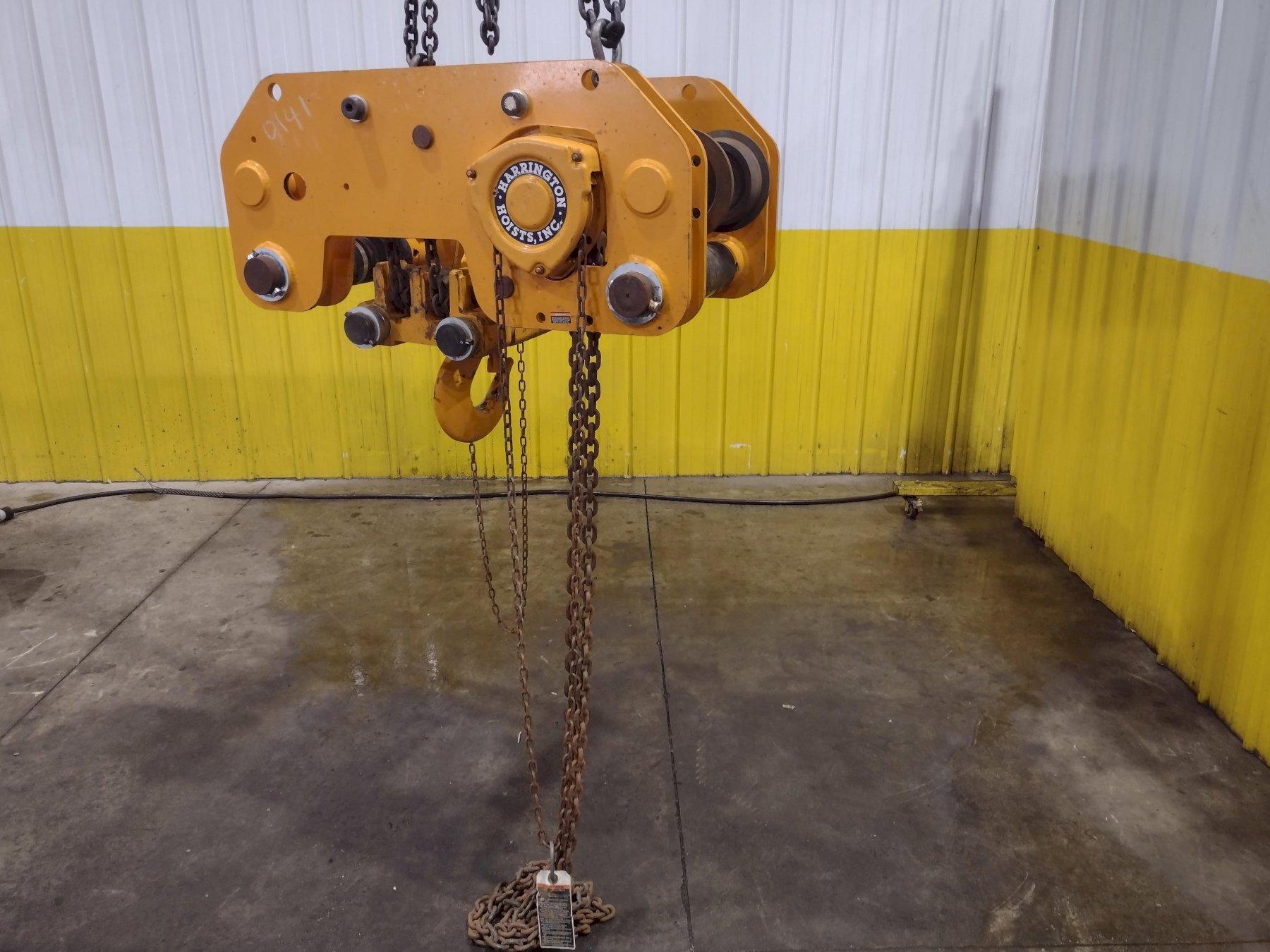 10 TON HARRINGTON MODEL #SHB100 CHAIN HOIST & TROLLY: YOBRO #25080