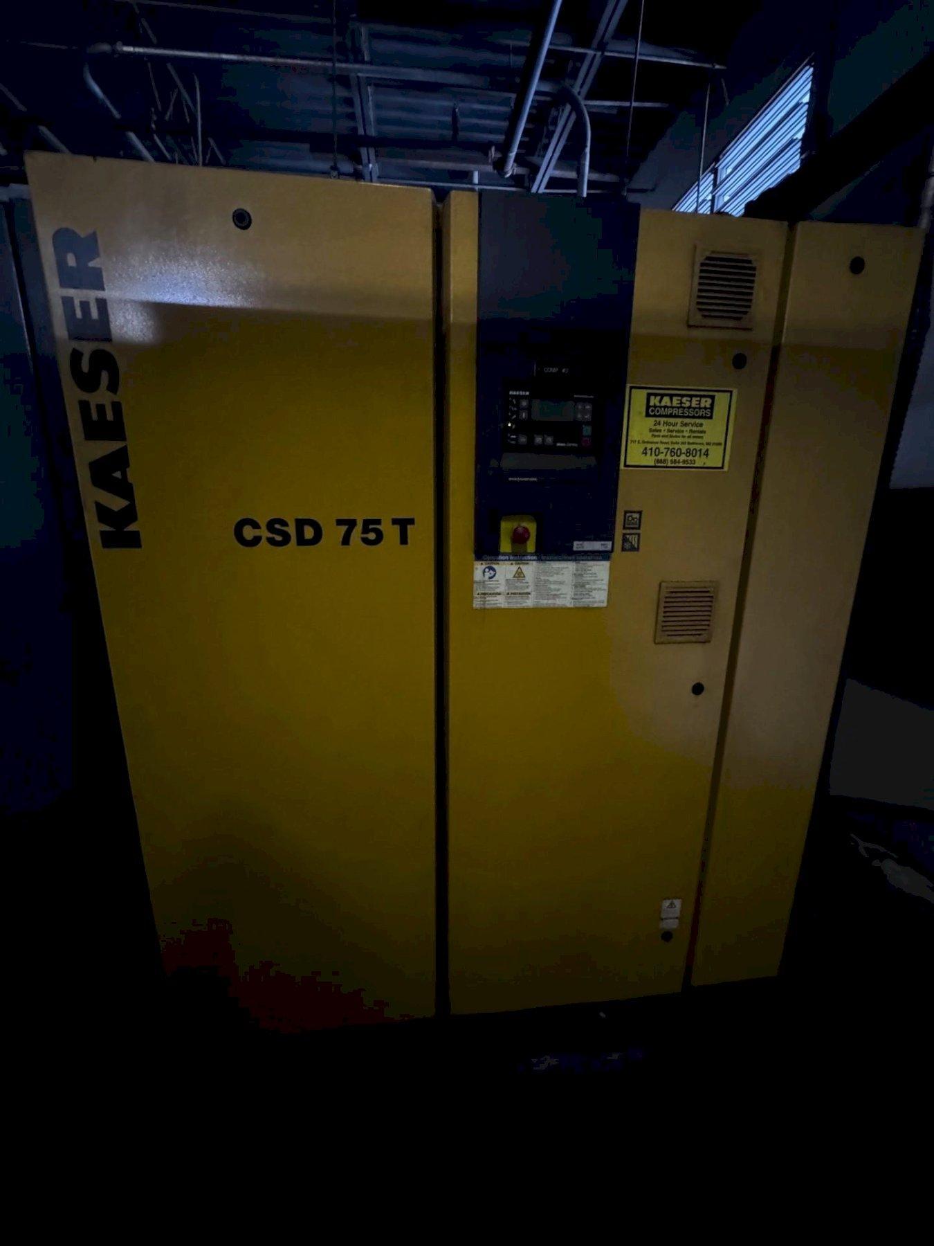 75 HP KAESER CSD 75T ROTARY SCREW AIR COMPRESSOR. STOCK # 0671225