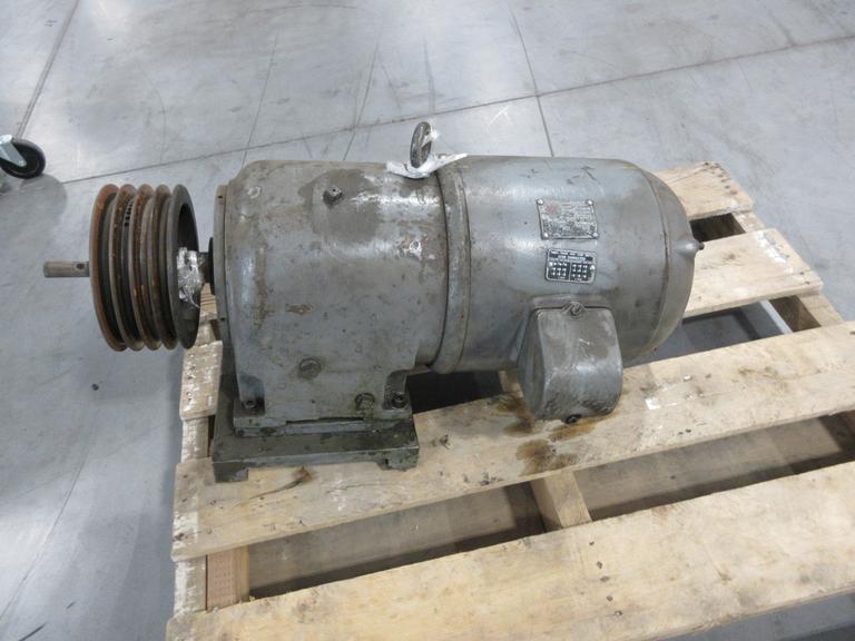 Lima 5HP Electric Motor with 4 Speed Gearbox and 4 Place 7" Diameter Pulley- Auction Item