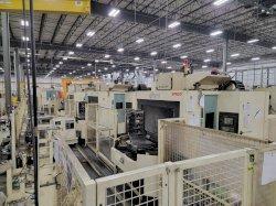(3) Niigata SPN50 Used CNC Horizontal Machining Centers with 14 Pallet Linear Cart System For Sale