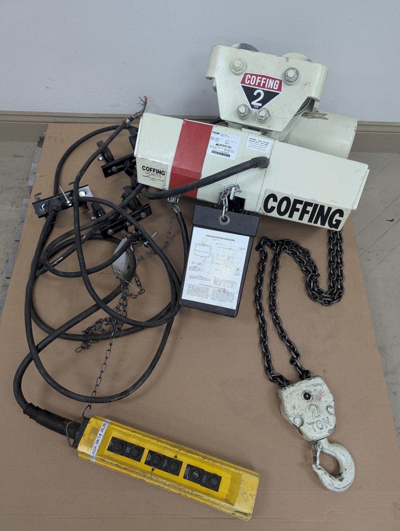 Coffing 2-Ton Electric Chain Hoist with Adjustable Trolley – Model ECMT4008 3 10, 8 FPM, 1 HP