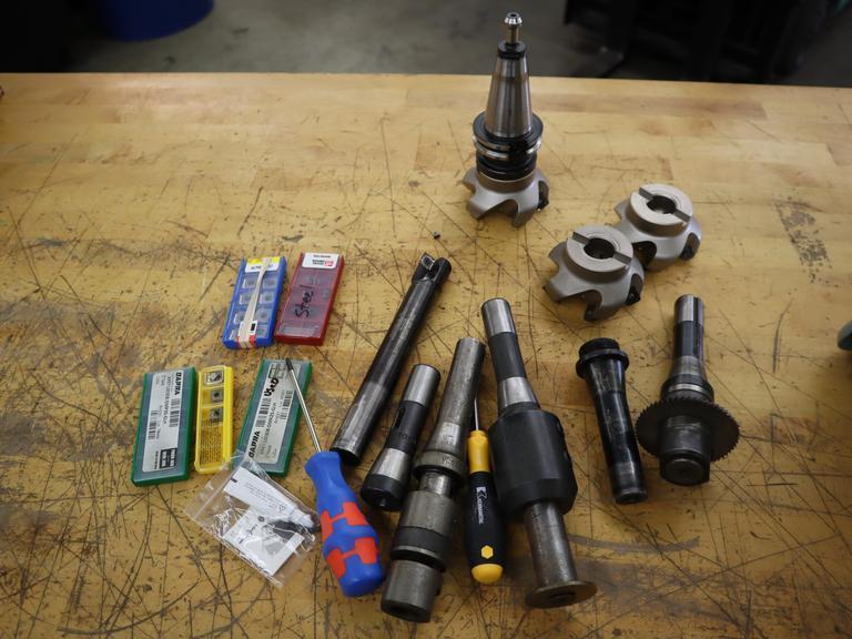 CAT40 Tool Holder with 3" Shell Mills, R8 Assorted Tool Holders, 1" Shell Mill with Inserts- Auction Item