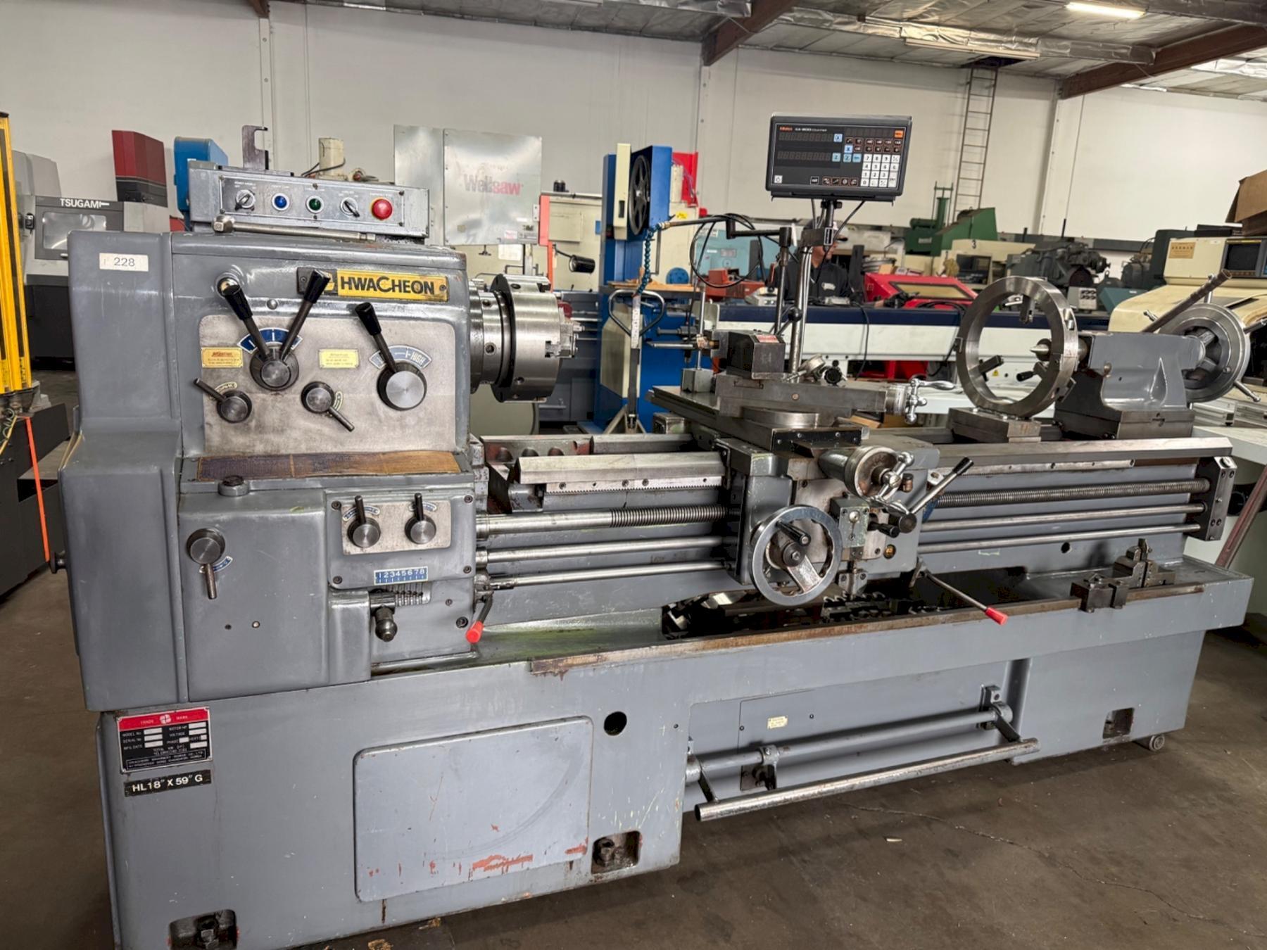 18" x 60" HWACHEON Engine Lathe, Model HL-18