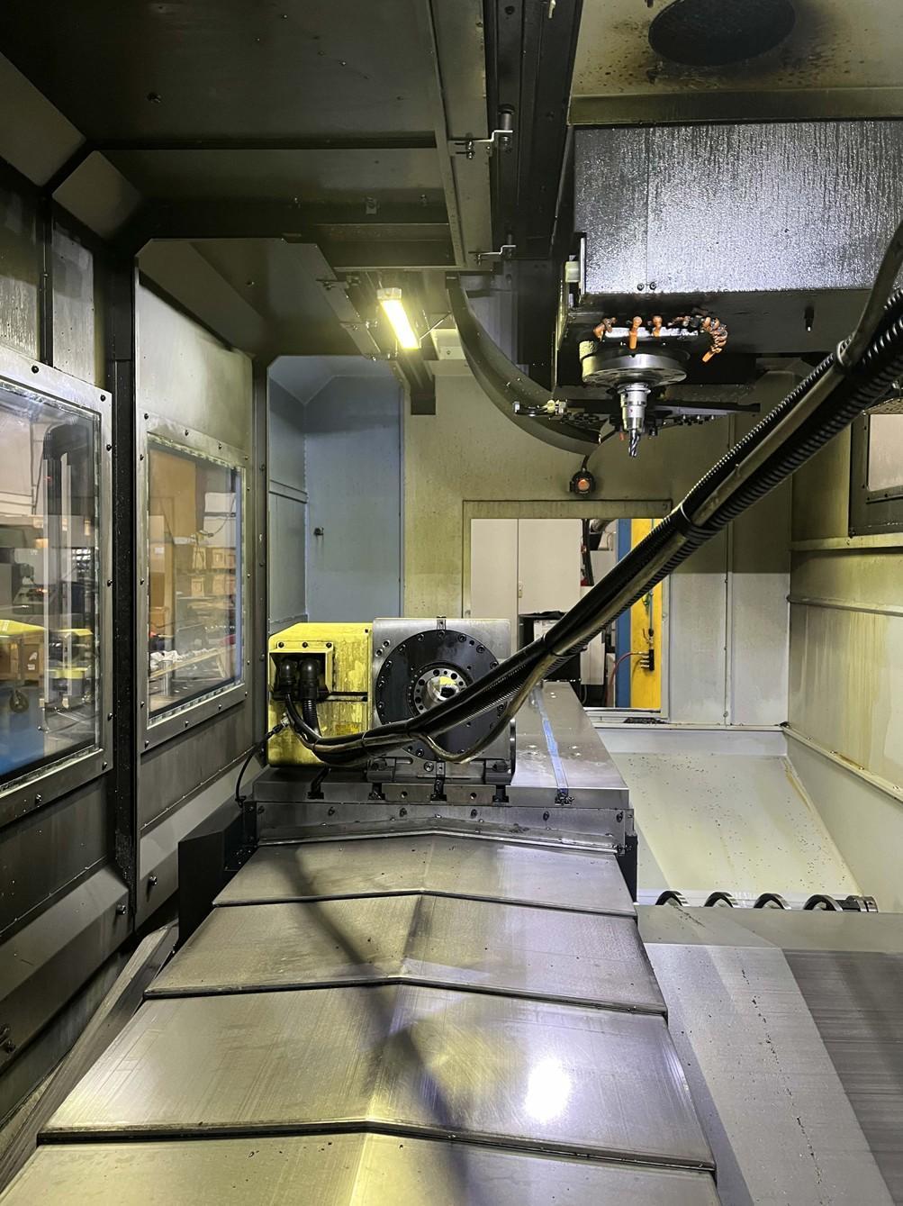 Doosan DNM750-II Vertical Machining Center w/ Fanuc I Series Plus Control, Lyndex Nikken CNC260LFA-M Rotary Table w/ Tailstock, LNS Turbo Magnetic Chip Conveyor, Through Spindle Coolant (290 PSI), Royal Filter Master FX1200 Mist Collector, Hydcool Chiller, OMI-2T Renishaw Auto-Work Piece Measurement, Renishaw Probe, Doosan Tool Load Monitoring, AI Contour Control (AICC) 200 Blocks, Embedded Ethernet, Transformer