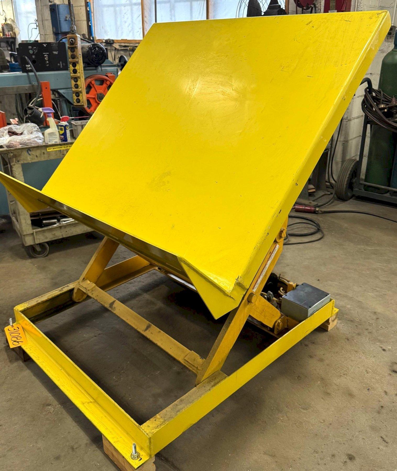 6000 Lb. VESTIL ULTT-5448-6-YEL  Hydraulic Lift/Tilt Table, 54″ x 48″ Platform, Pendant, 2007