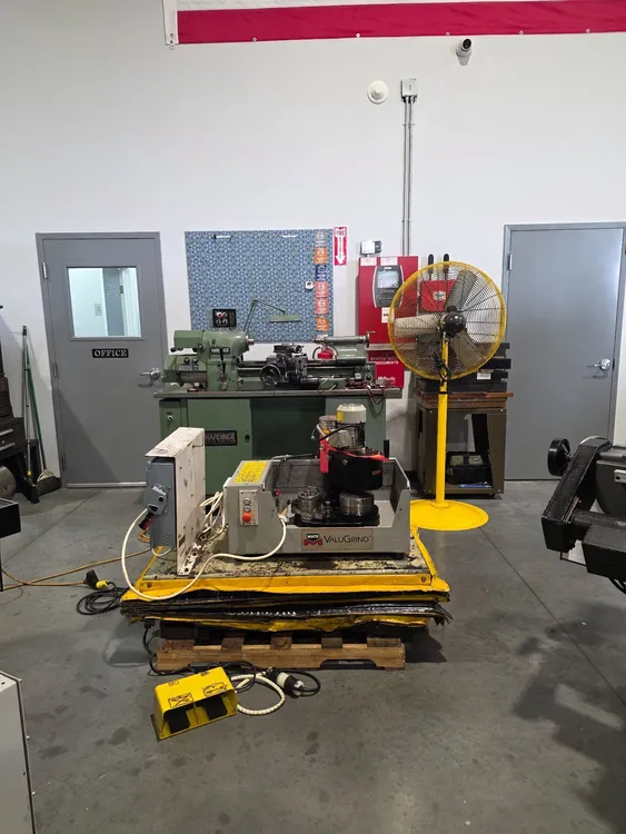 MATE M VALUGRIND Punch & Die Grinder on BARRON Powered Scissor Lift Table #8147