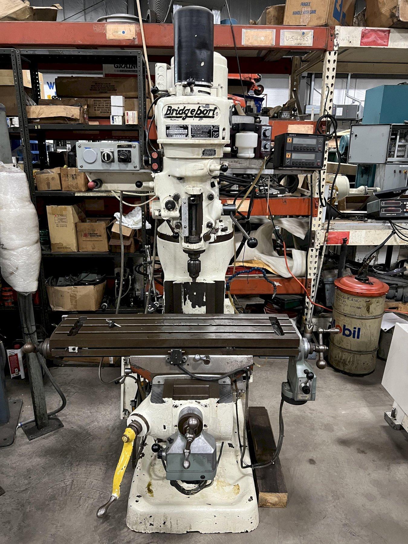 BRIDGEPORT SERIES 1 MILL, BELT PULLEY, POWER FEEDS, DRO