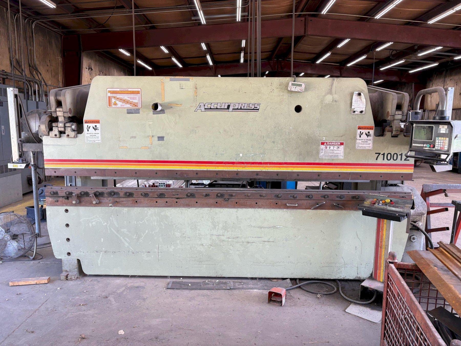 1 - PREOWNED ACCURPRESS CNC HYDRAULIC PRESS BRAKE, MODEL #: 710012, S/N: 3370