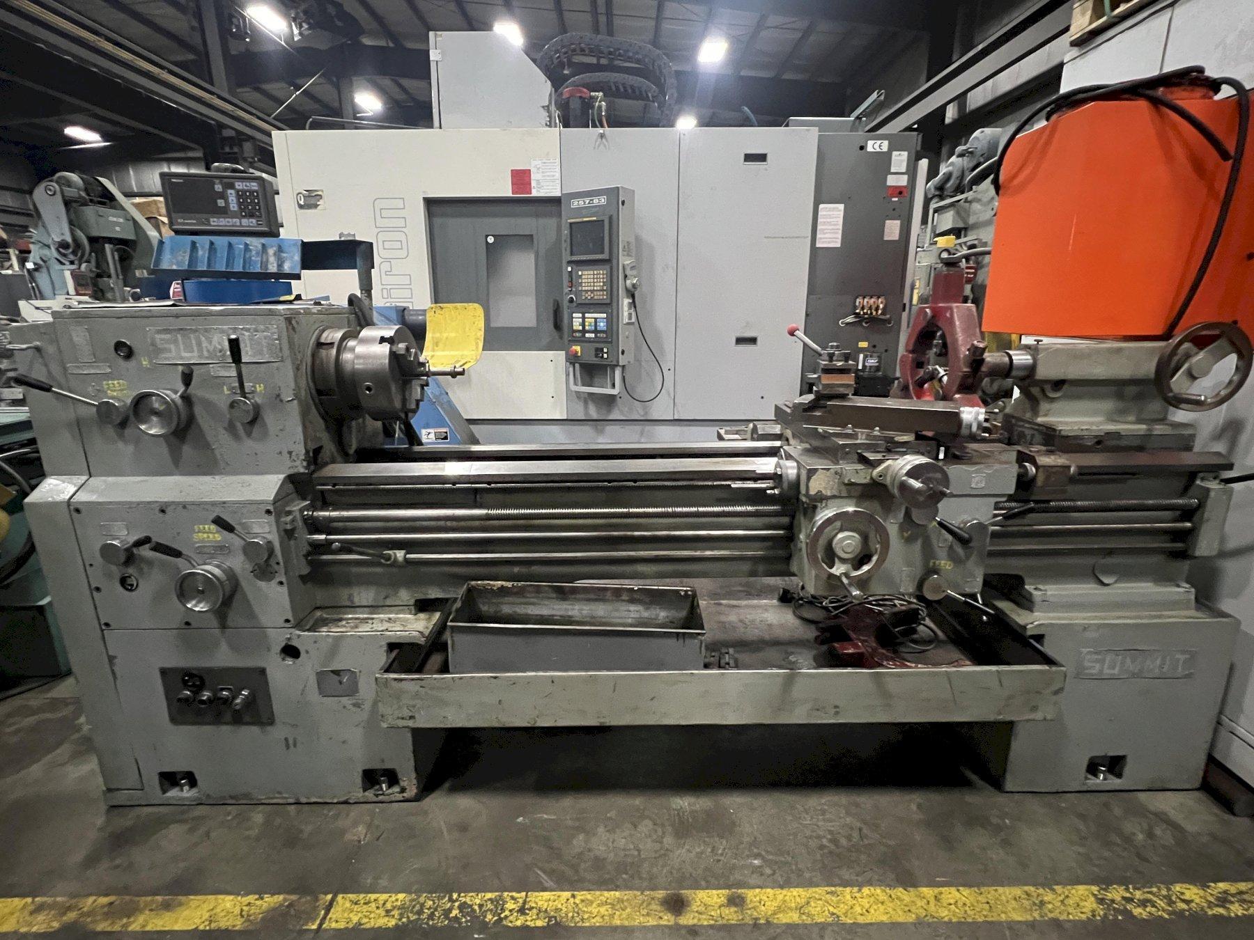 SUMMIT MODEL 17.3 X 60 ENGINE LATHE, TAPER, DRO, 3" HOLE THRU, 1977