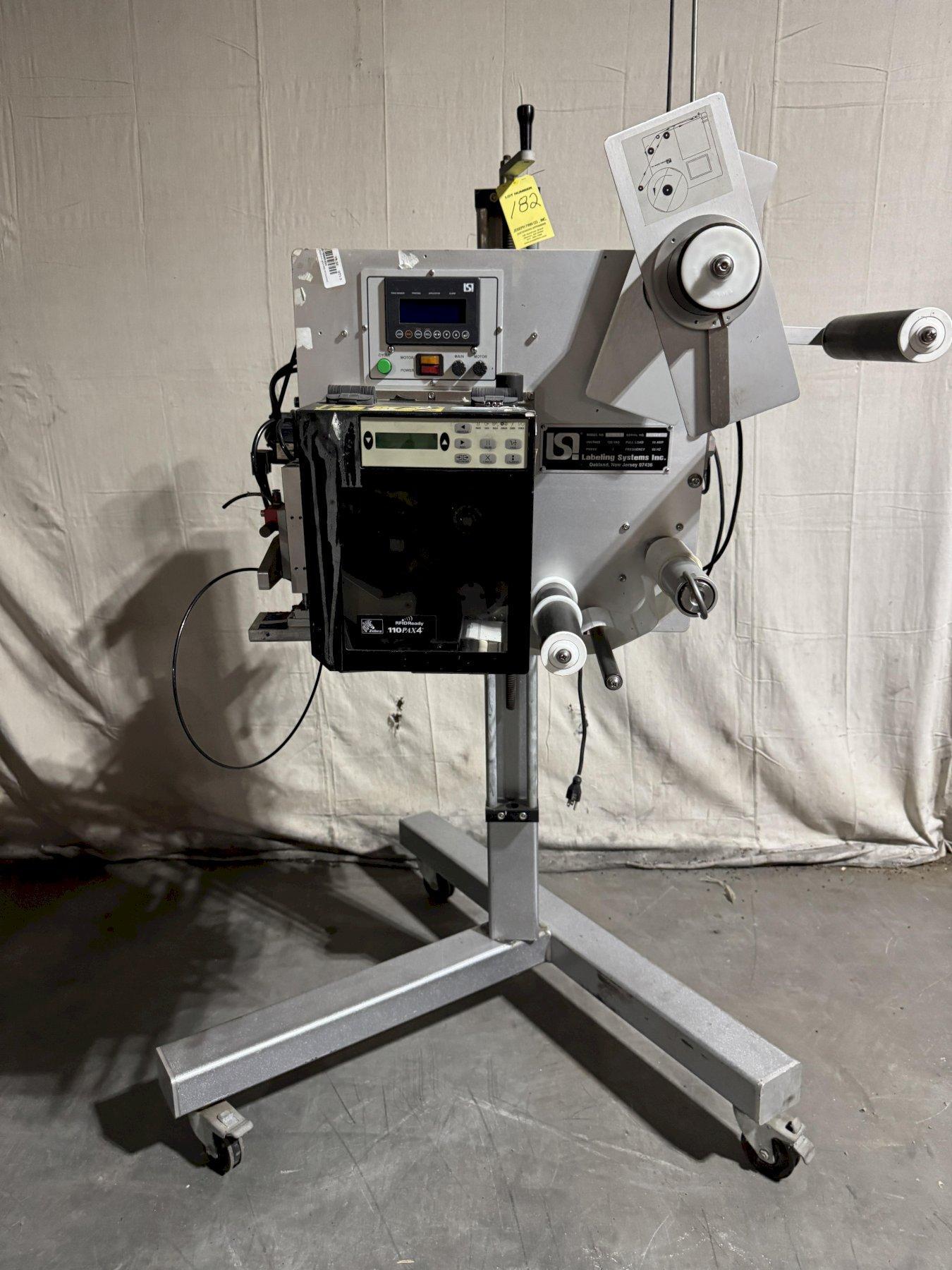 Labeling Systems LSI labeler, Mod 20.62, 120vac, w/ Zebra Printer Engine 110PAX4