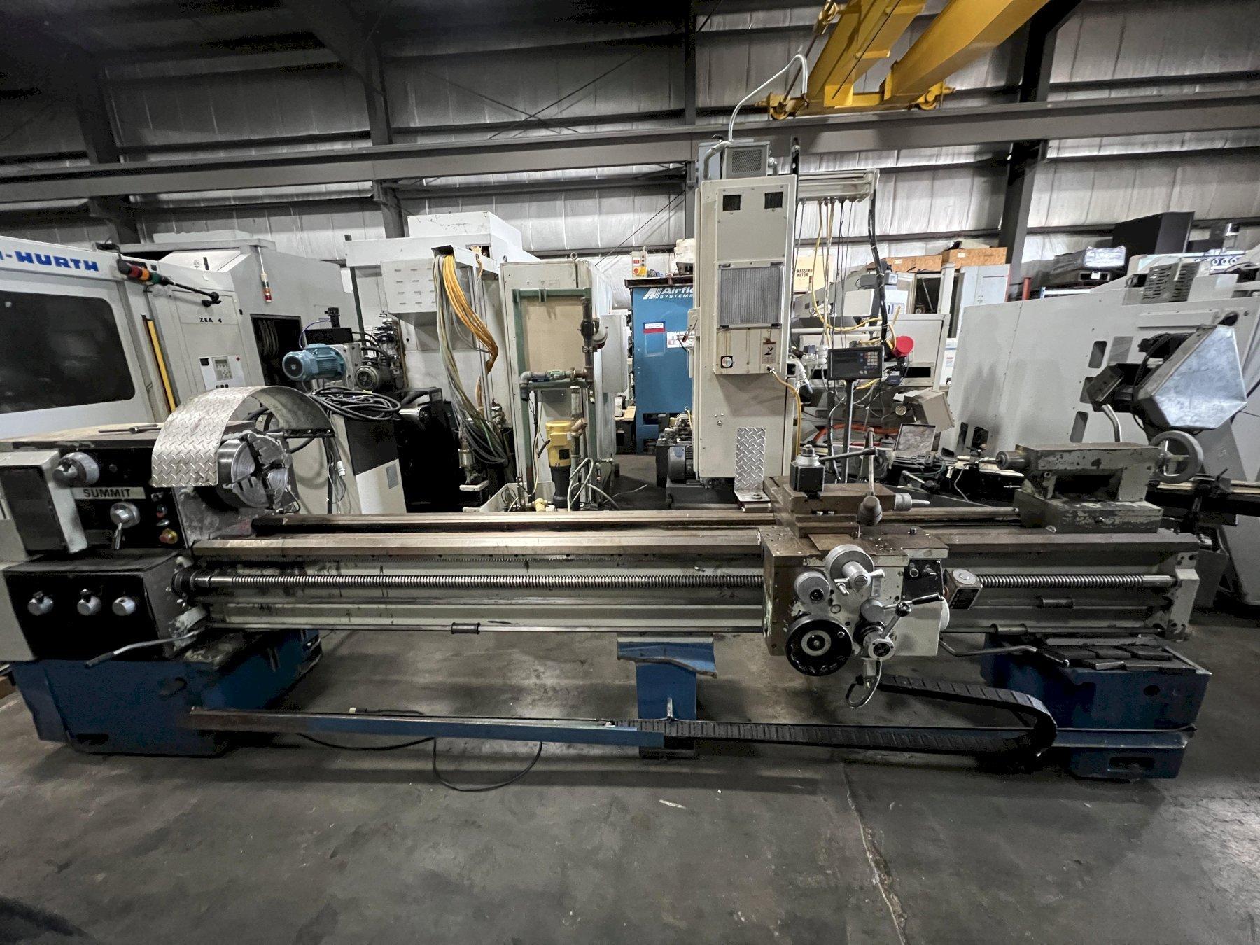 20" x 120" SUMMIT ENGINE LATHE, MODEL 20X120B, 4" THRU HOLE, 12" 4-JAW CHUCK, DRO