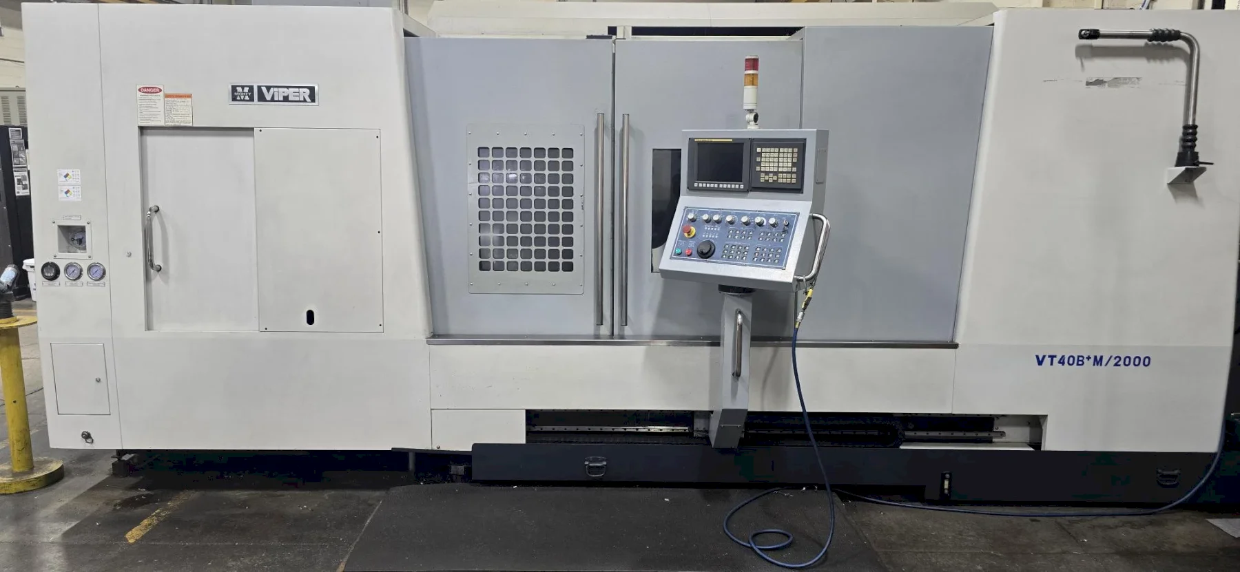 2013 MIGHTY VT40B+M/2000 CNC LATHE CAXIS LIVE TOOLING WITH 7.4" BAR CAPACITY & (2) 24" CHUCKS